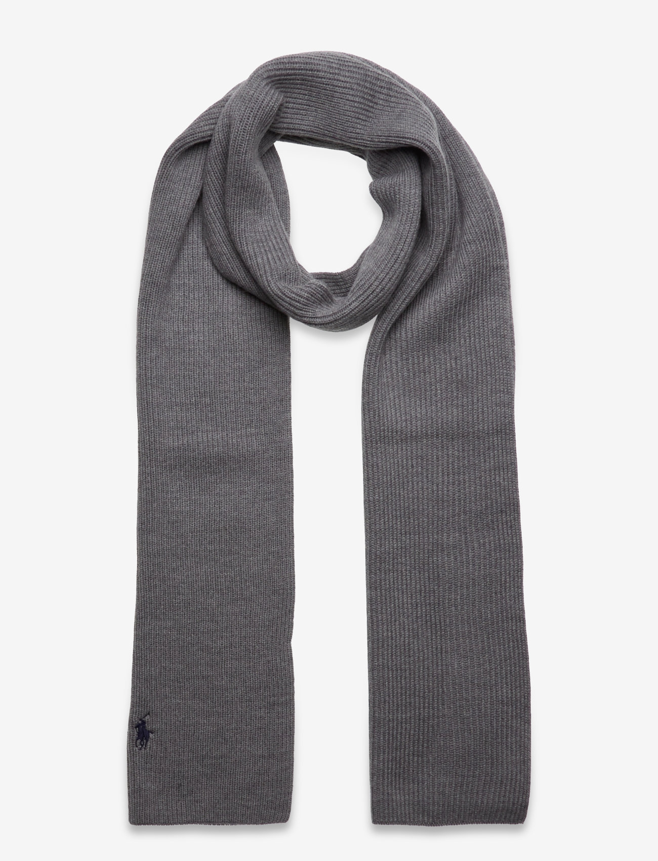 Polo Ralph Lauren - Signature Pony Wool Scarf - winter scarves - fawn grey heather - 0