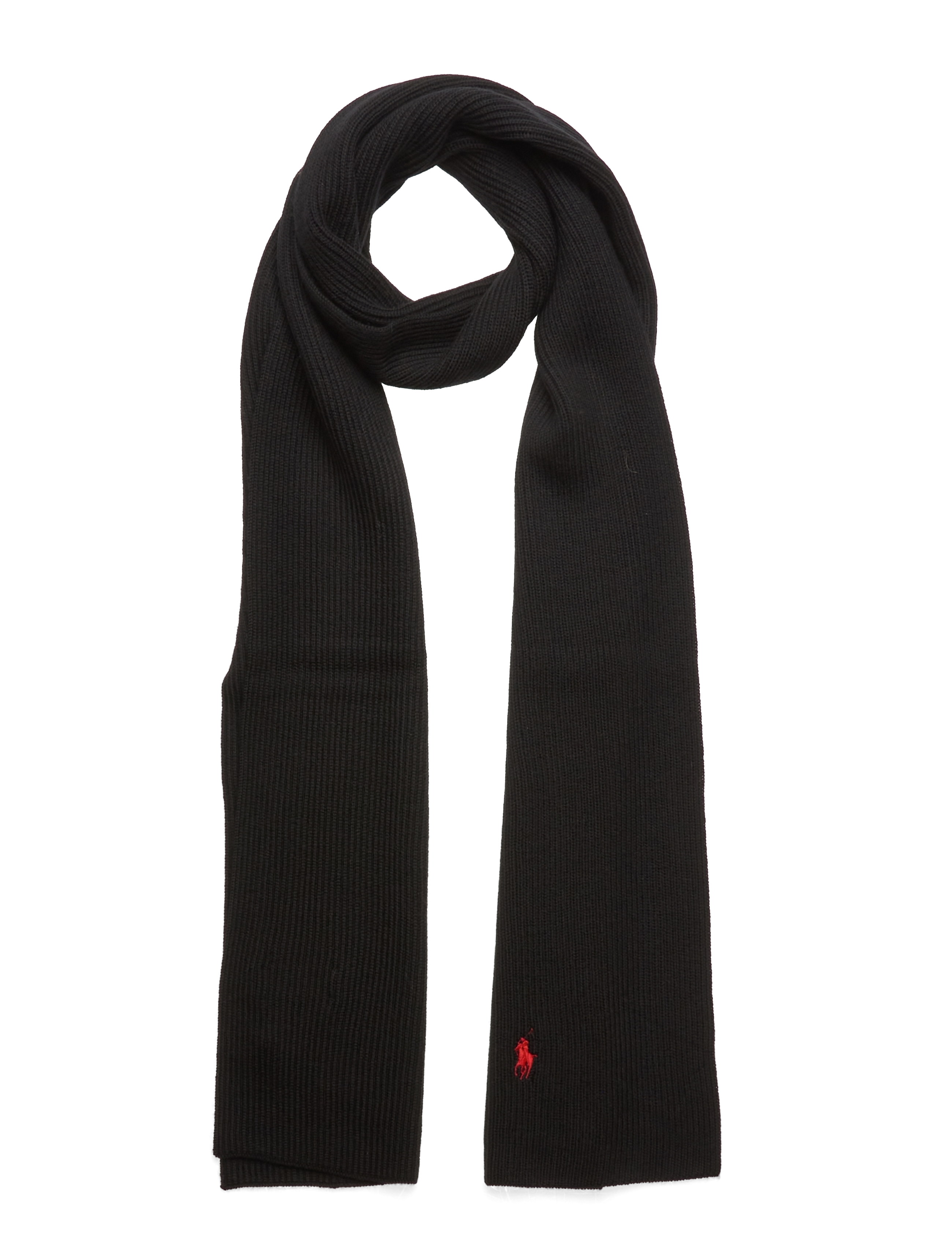 POLO RALPH LAUREN Signature Pony Wolle Schal Schwarz - One Size - Herren