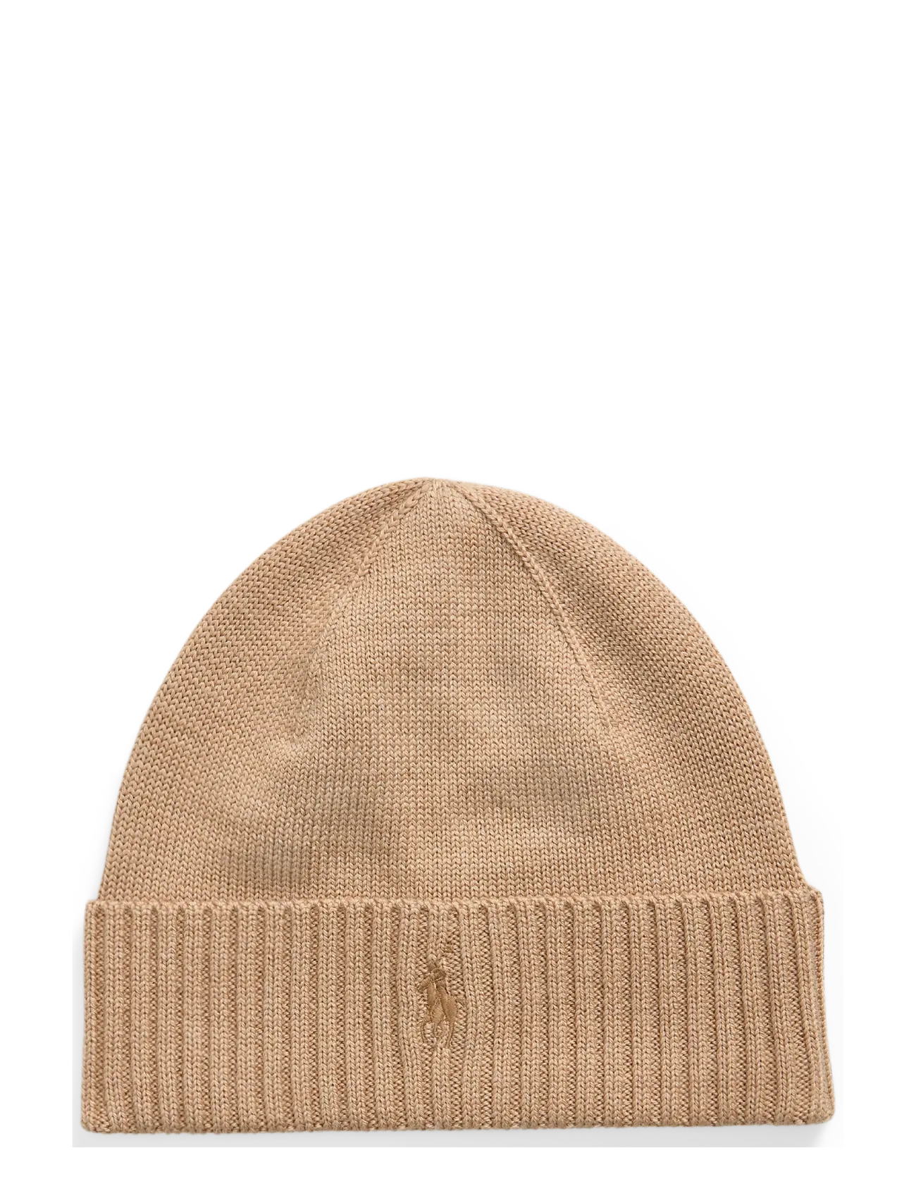 Polo Ralph Lauren Signature Pony Wool Beanie - Mützen - CAMEL MELANGE W/C / beige
