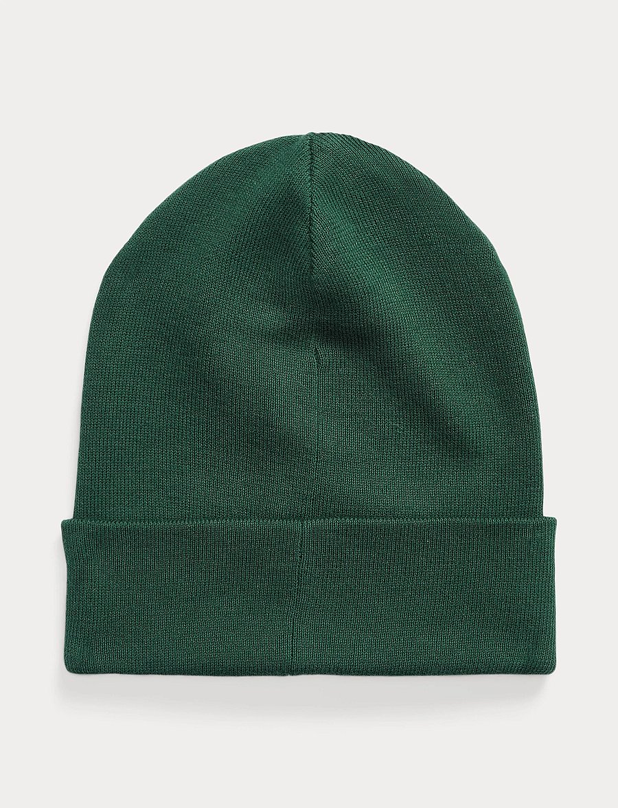 Polo Ralph Lauren - Combed Cotton Beanie - shoppa efter tillfälle - vintage pine/tan - 0