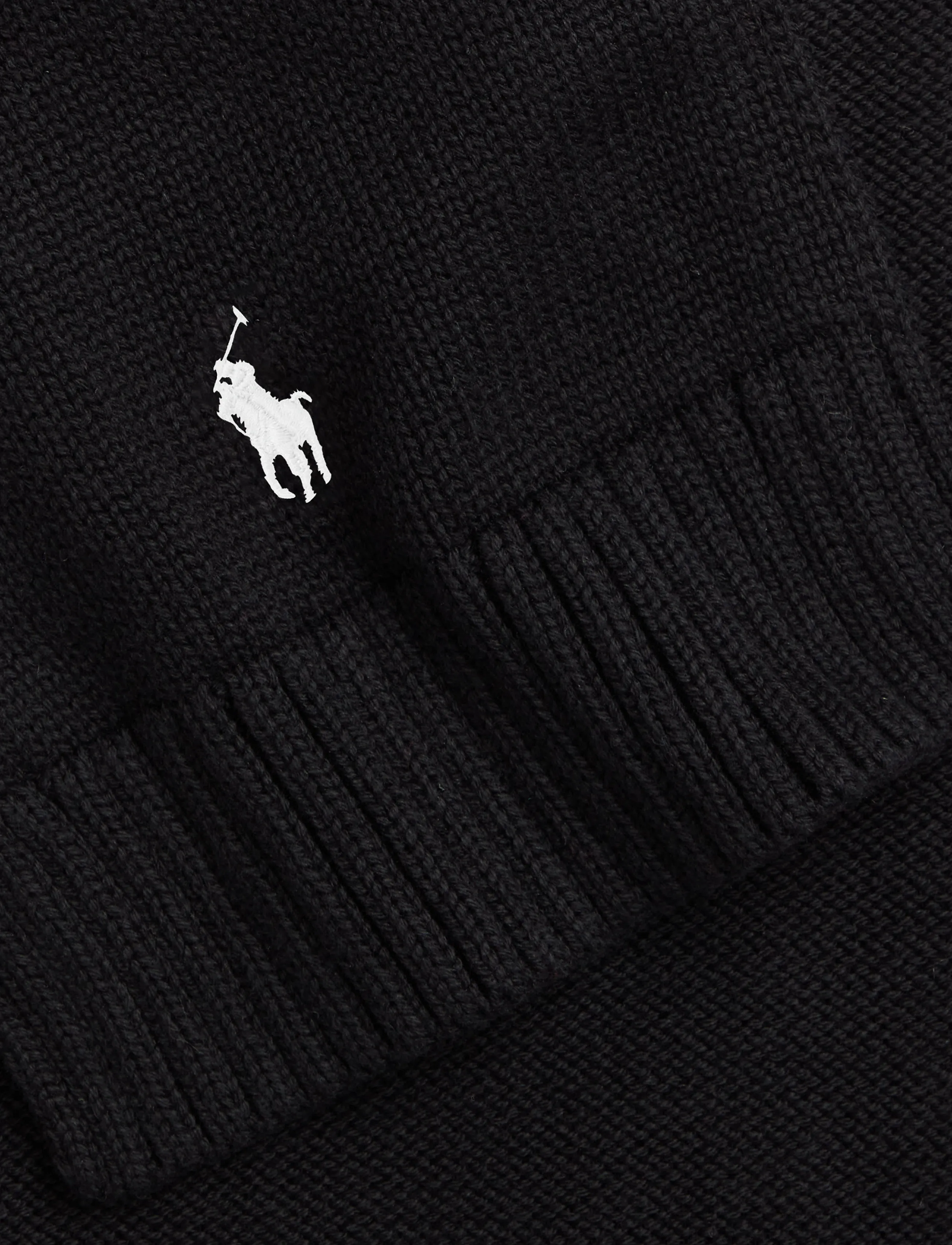 Polo Ralph Lauren - Combed Cotton Scarf - kaulahuivit - polo black/cream - 3