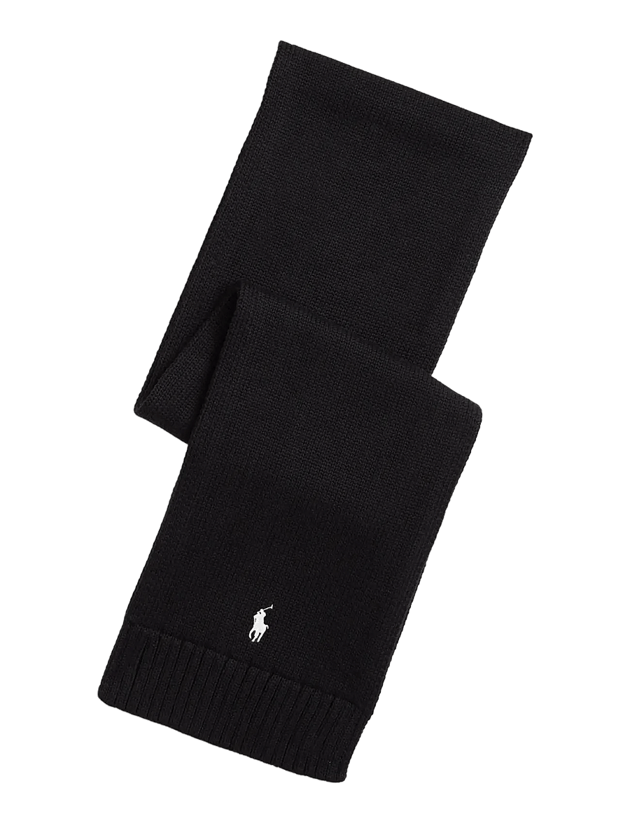 Polo Ralph Lauren - Combed Cotton Scarf - talvesallid - polo black/cream - 2