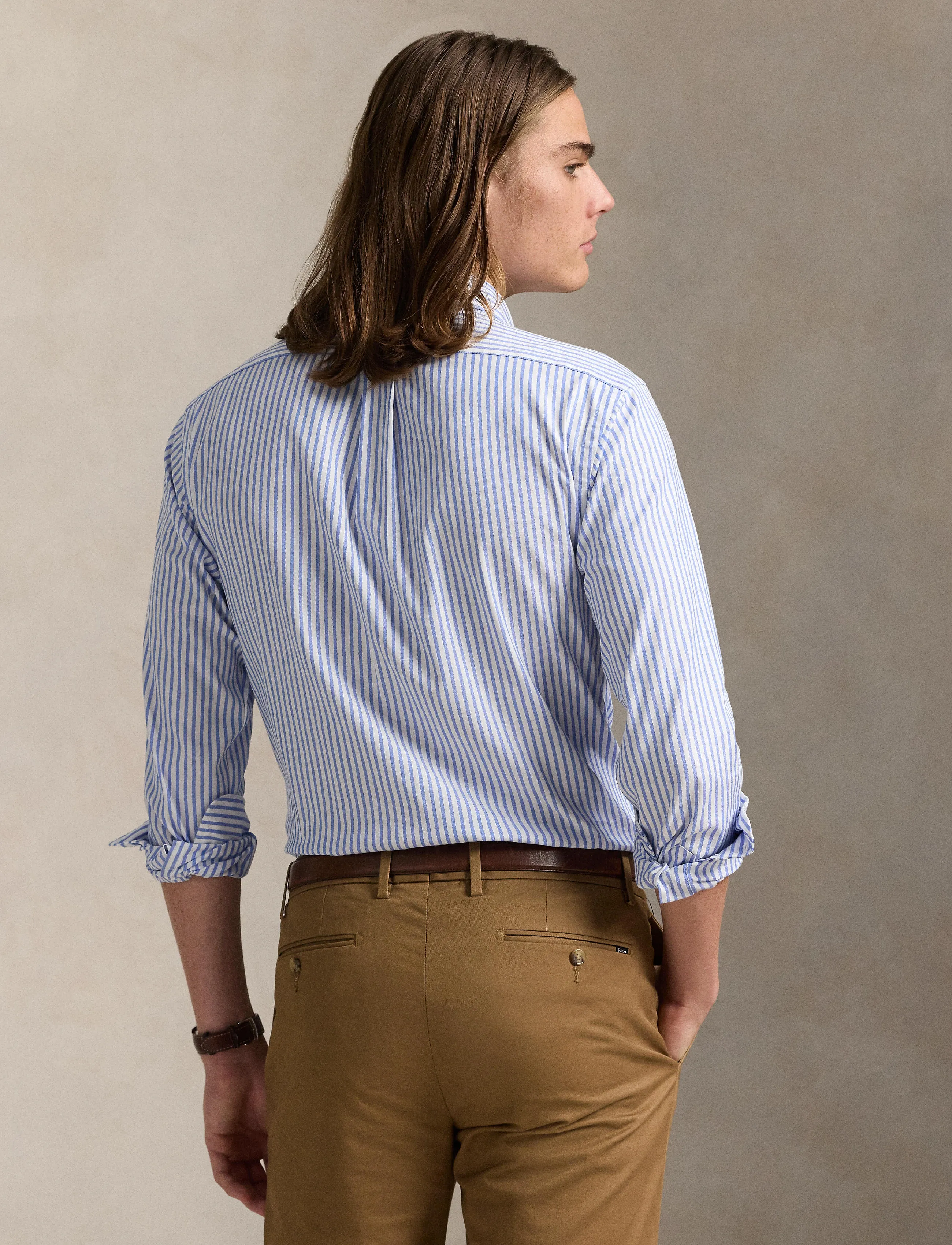 Polo Ralph Lauren - Custom Fit Striped Stretch Oxford Shirt - 5527a blue/white - 3