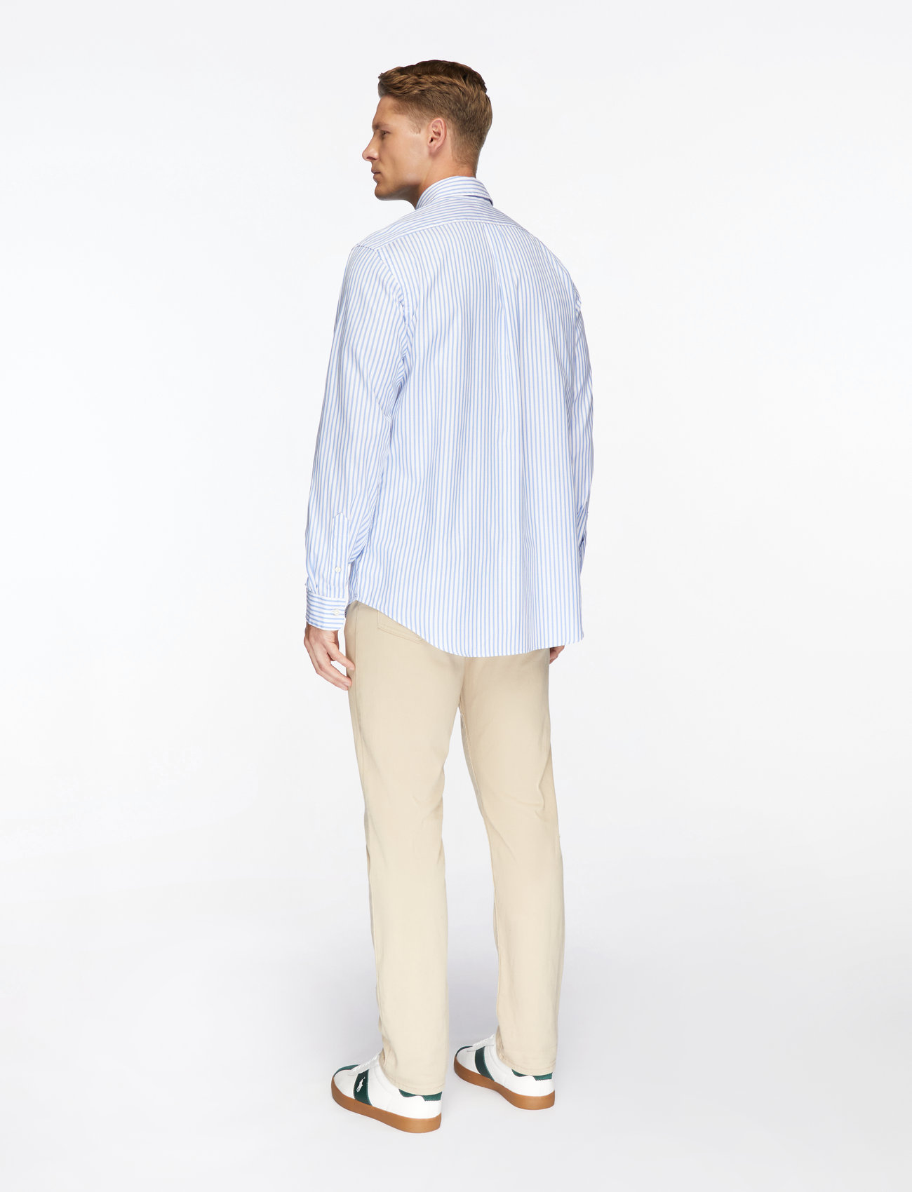 Polo Ralph Lauren - Custom Fit Striped Stretch Oxford Shirt - basic skjorter - 5527a blue/white - 5