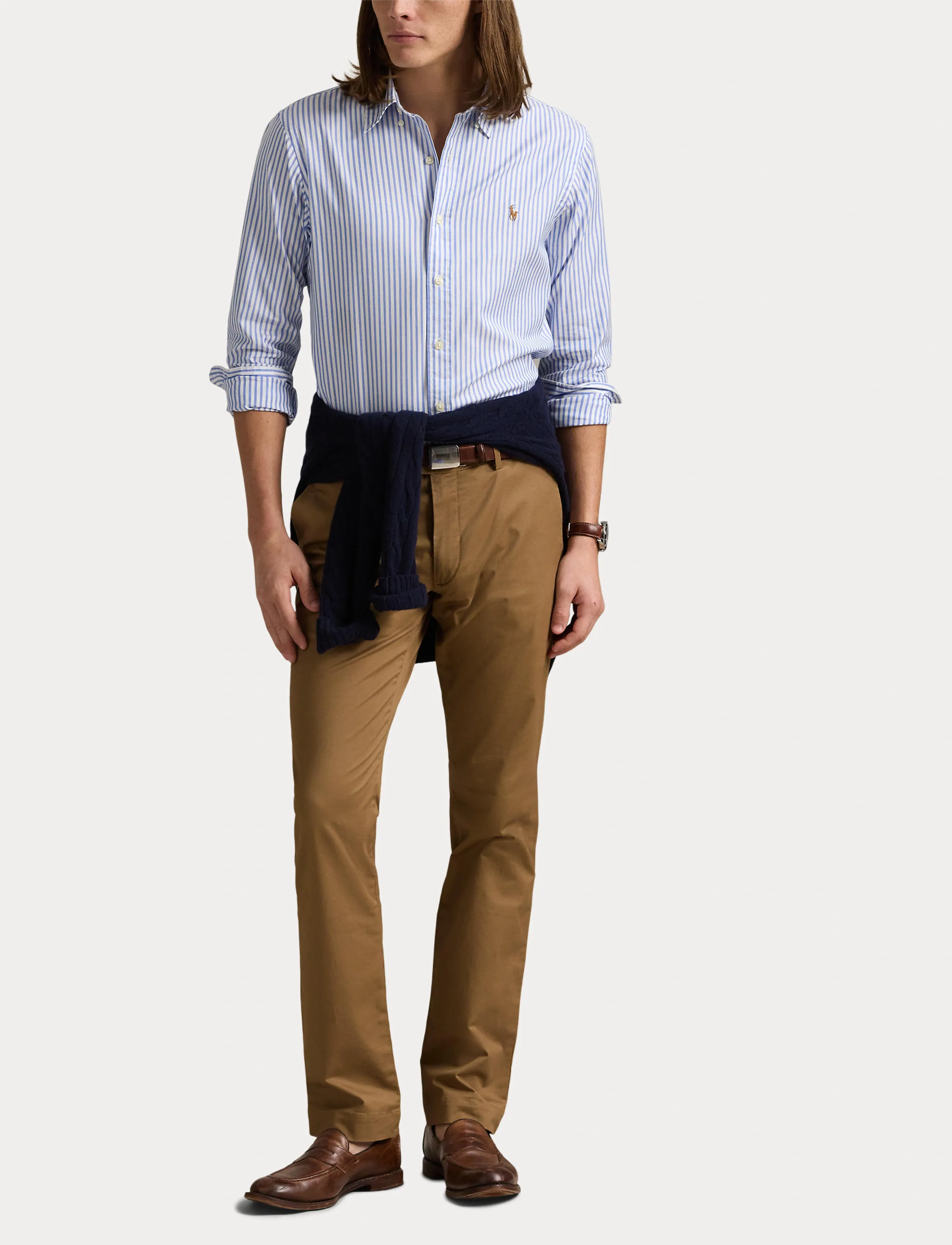 Polo Ralph Lauren - Custom Fit Striped Stretch Oxford Shirt - 5527a blue/white - 5