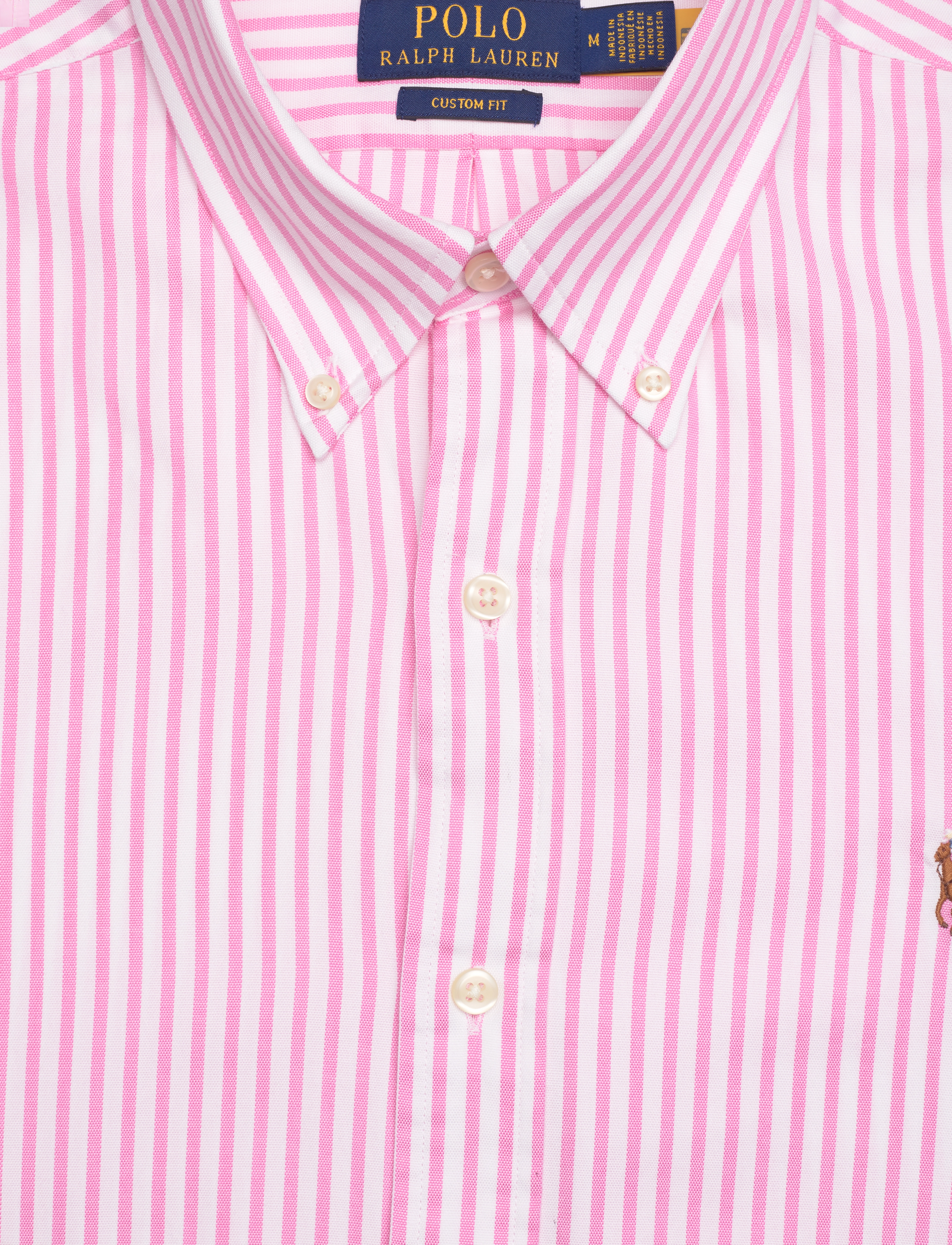 Polo Ralph Lauren - Custom Fit Striped Stretch Oxford Shirt - 5527b pink/white - 3