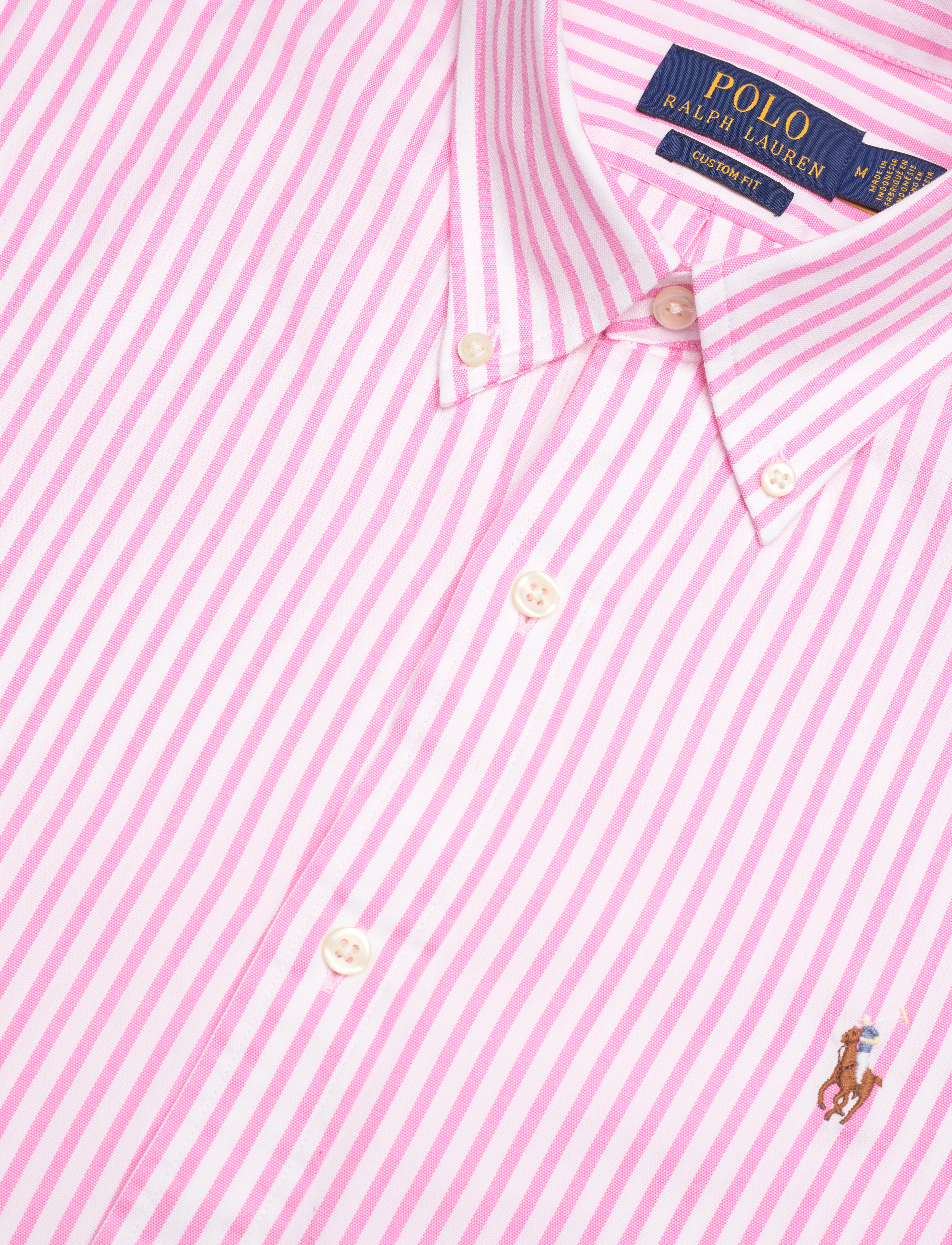 Polo Ralph Lauren - Custom Fit Striped Stretch Oxford Shirt - 5527b pink/white - 4