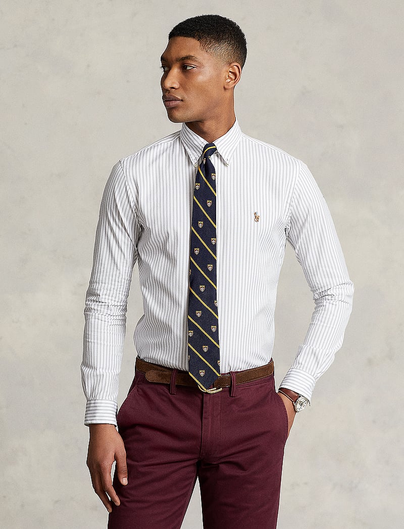 Polo Ralph Lauren - Custom Fit Striped Stretch Oxford Shirt - basic-hemden - 5527d grey/white - 0