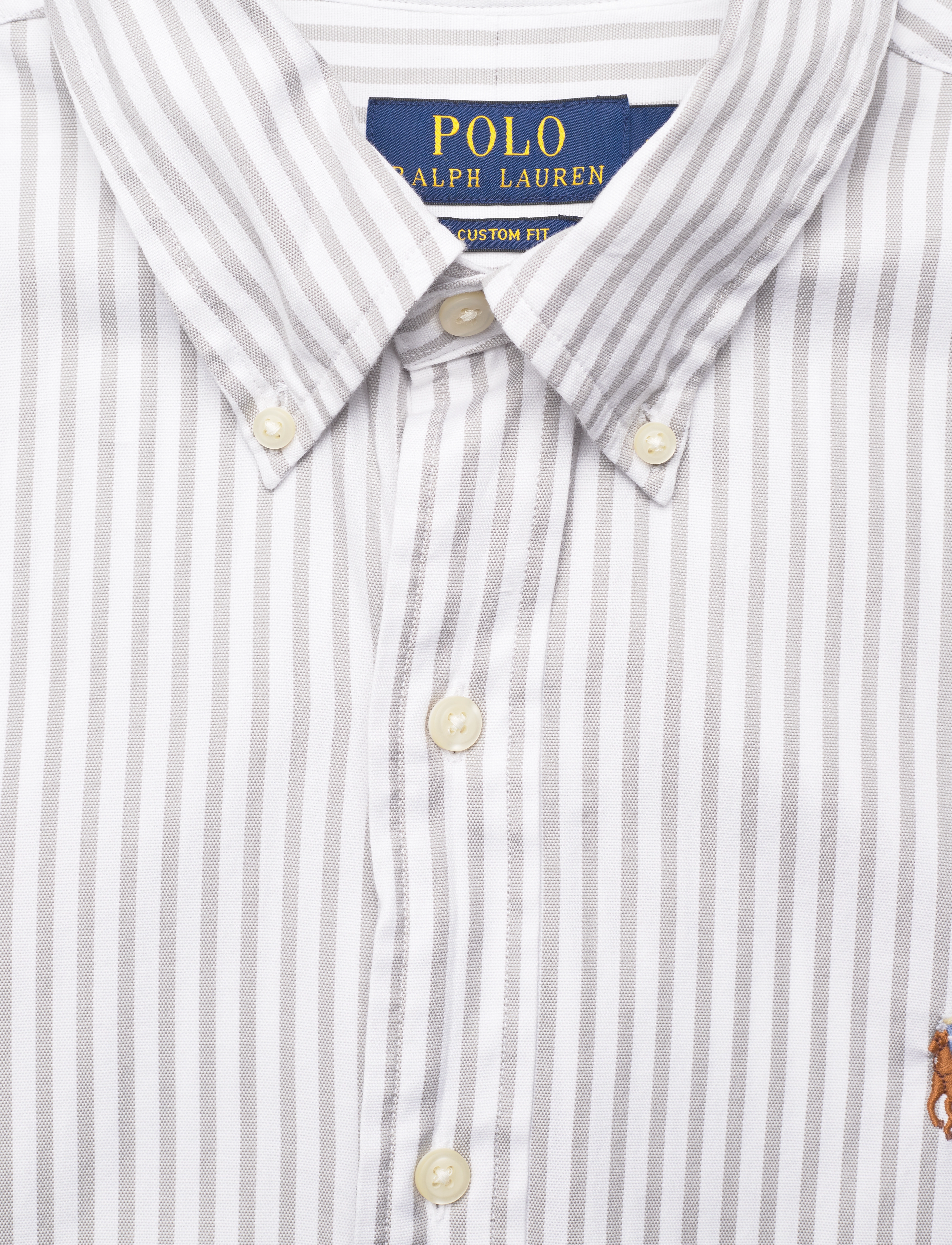 Polo Ralph Lauren - Custom Fit Striped Stretch Oxford Shirt - 5527d grey/white - 3