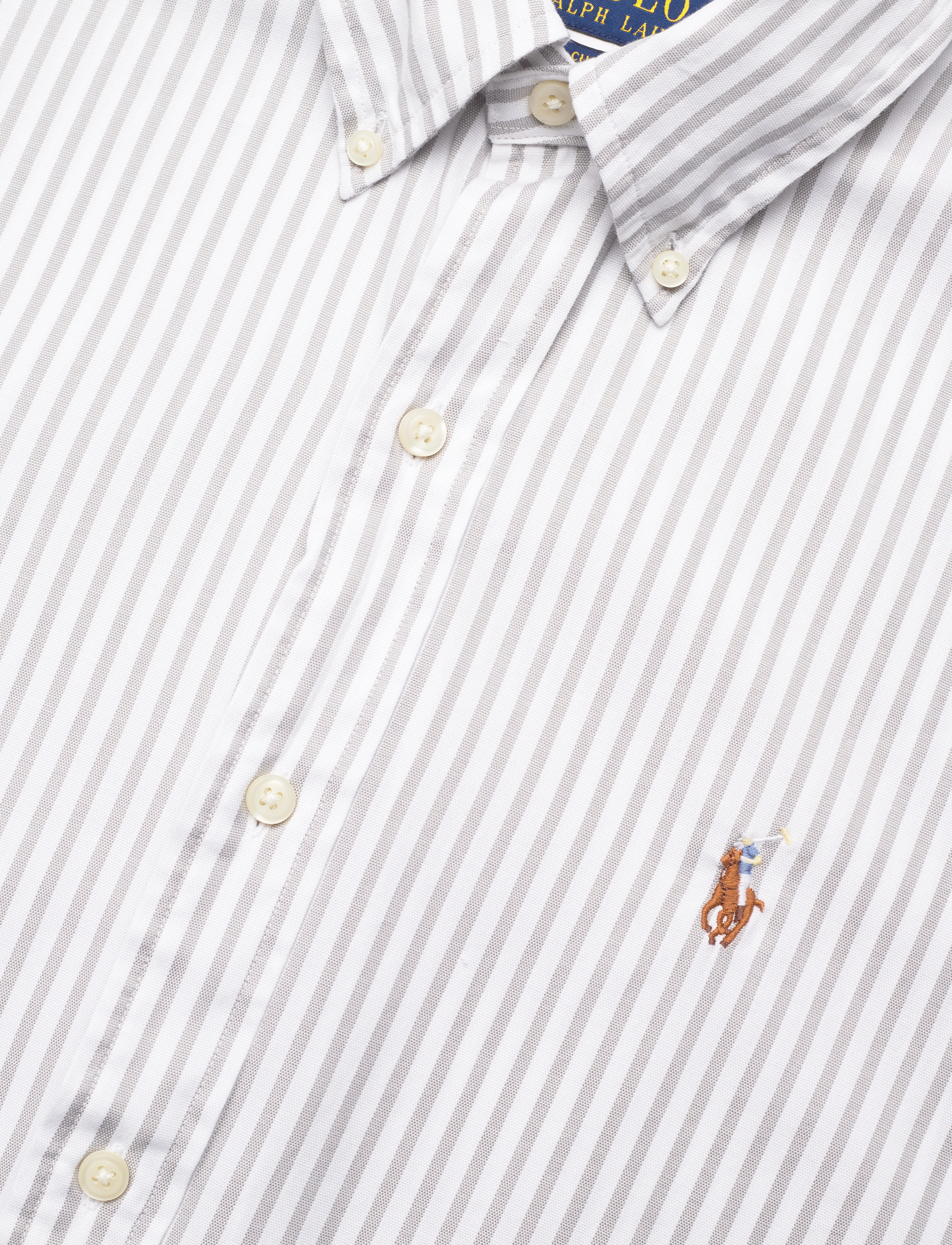 Polo Ralph Lauren - Custom Fit Striped Stretch Oxford Shirt - 5527d grey/white - 4