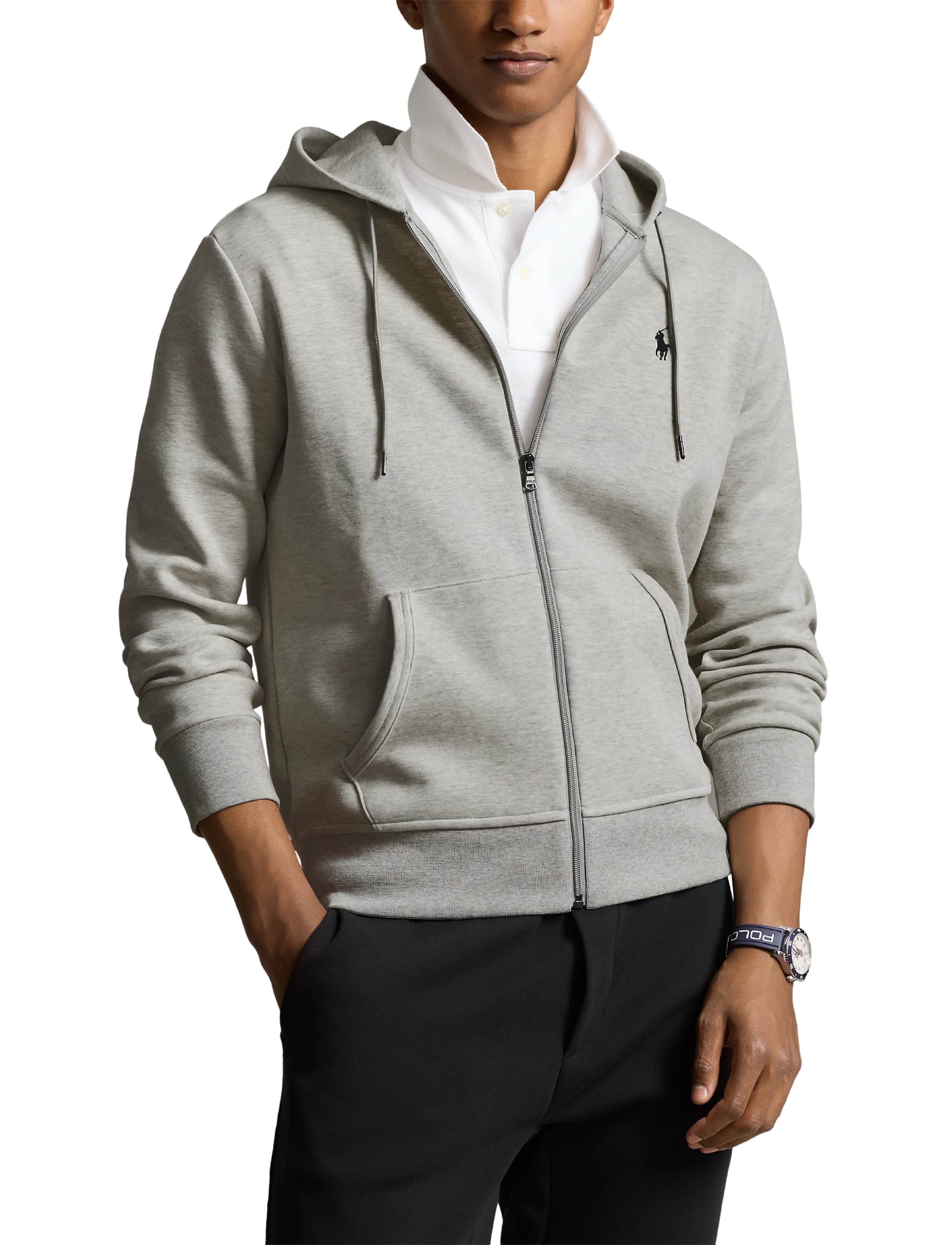 Polo Ralph Lauren - Double-Knit Full-Zip Hoodie - kapuutsiga dressipluusid - lt sport heather - 5