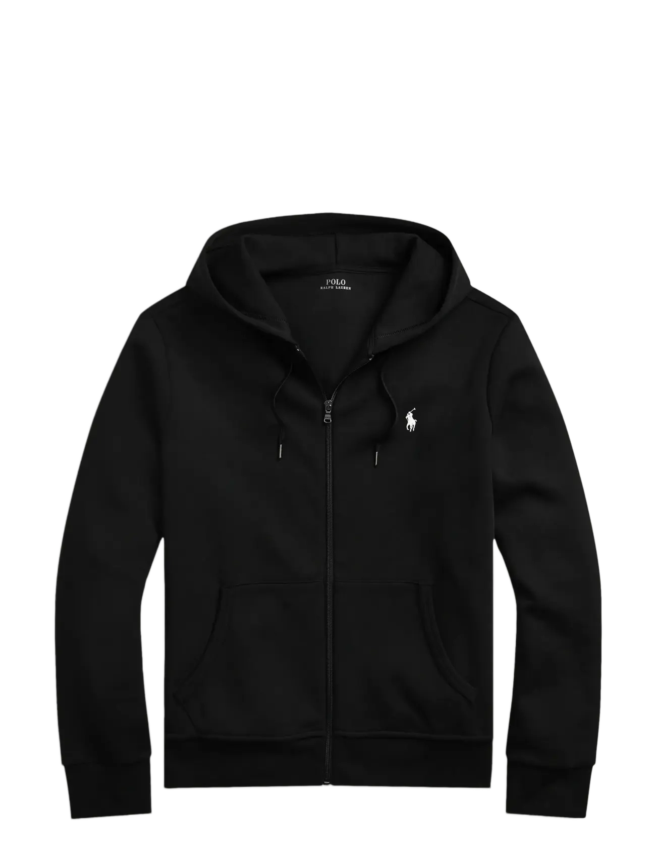 Double-Knit Full-Zip Hoodie - POLO BLACK