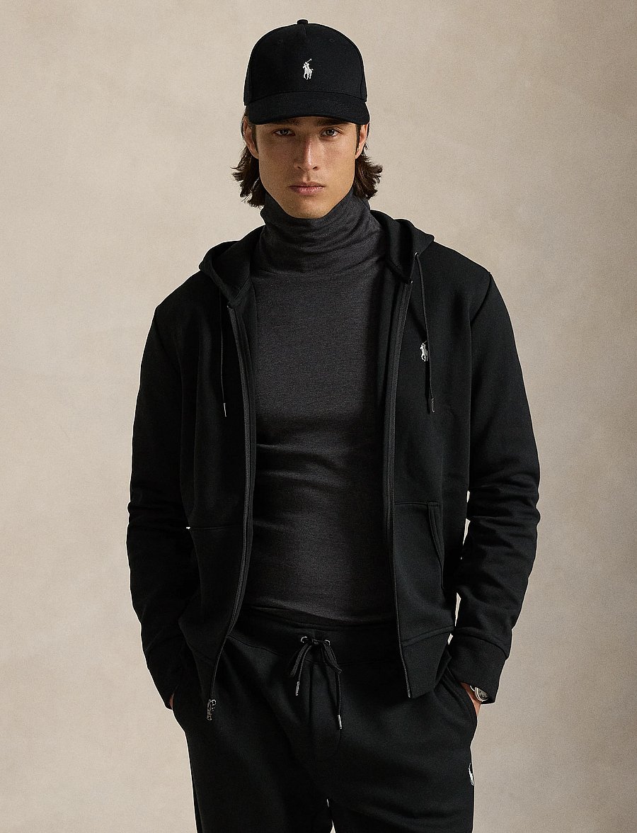 Polo Ralph Lauren - 30/1 DOUBLE KNT CVC-LSL-KNT - hettupeysur - polo black - 0