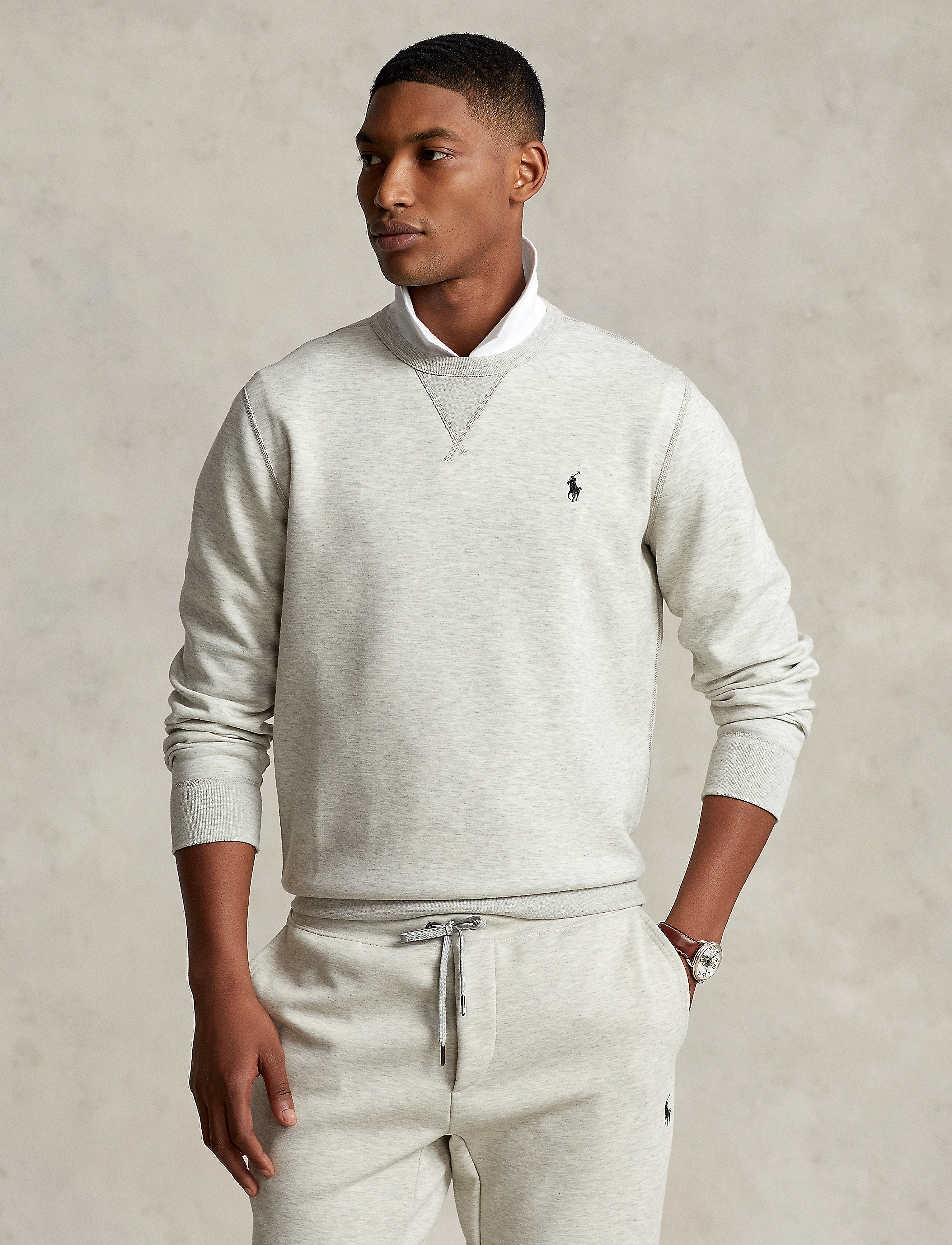 Polo Ralph Lauren Double-Knit Sweatshirt, M, Grey, Sweatshirts & Hættetrøjer > Sweatshirts, Herre