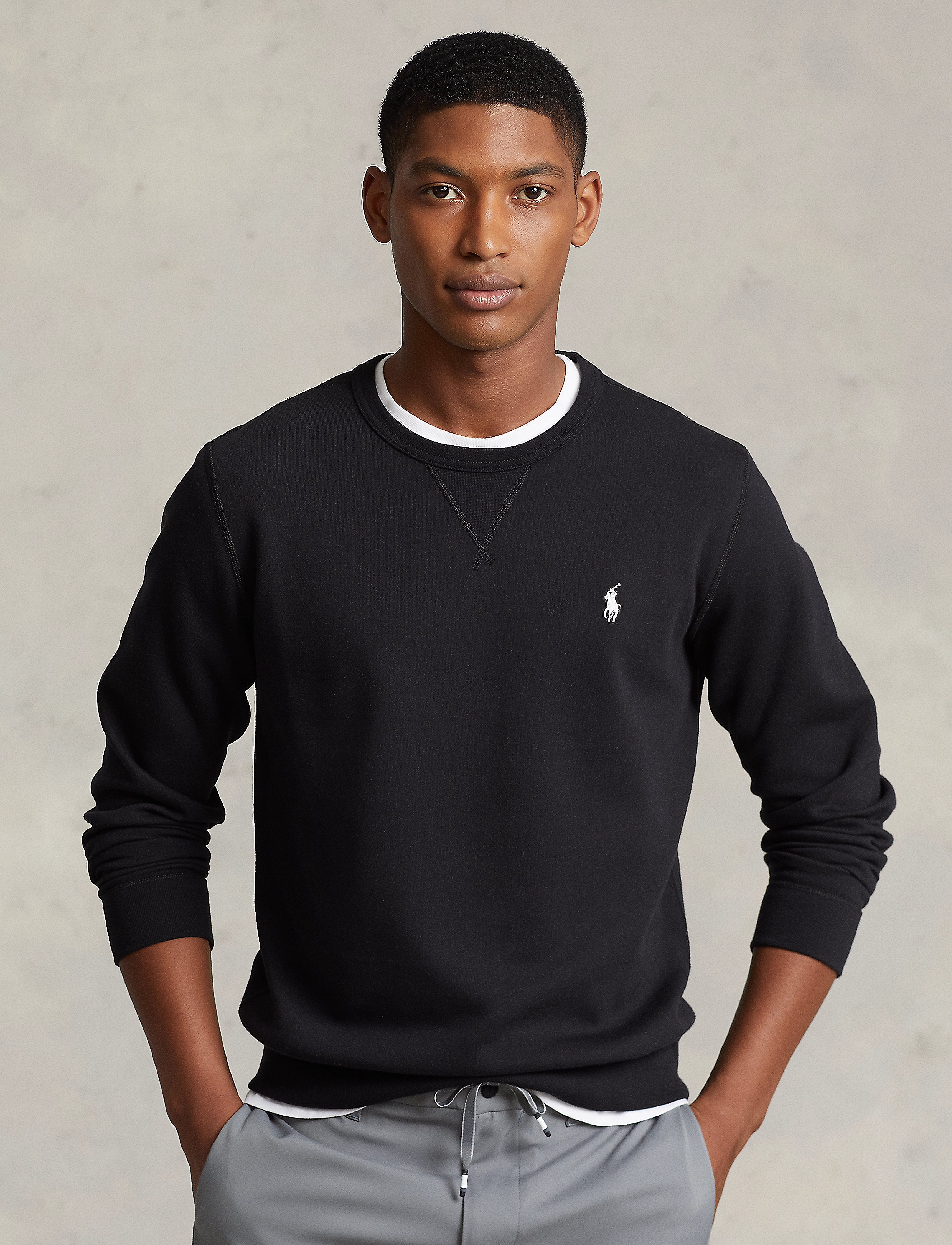 Polo Ralph Lauren Double-Knit Sweatshirt, M, Black, Sweatshirts & Hættetrøjer > Sweatshirts, Herre