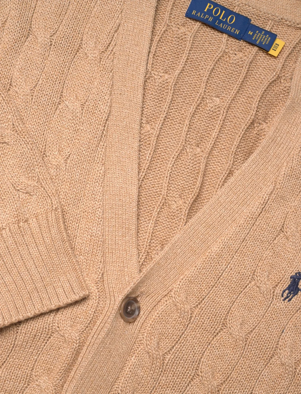 Polo Ralph Lauren - Cable-Knit Cotton Cardigan - cardigans - camel melange - 2