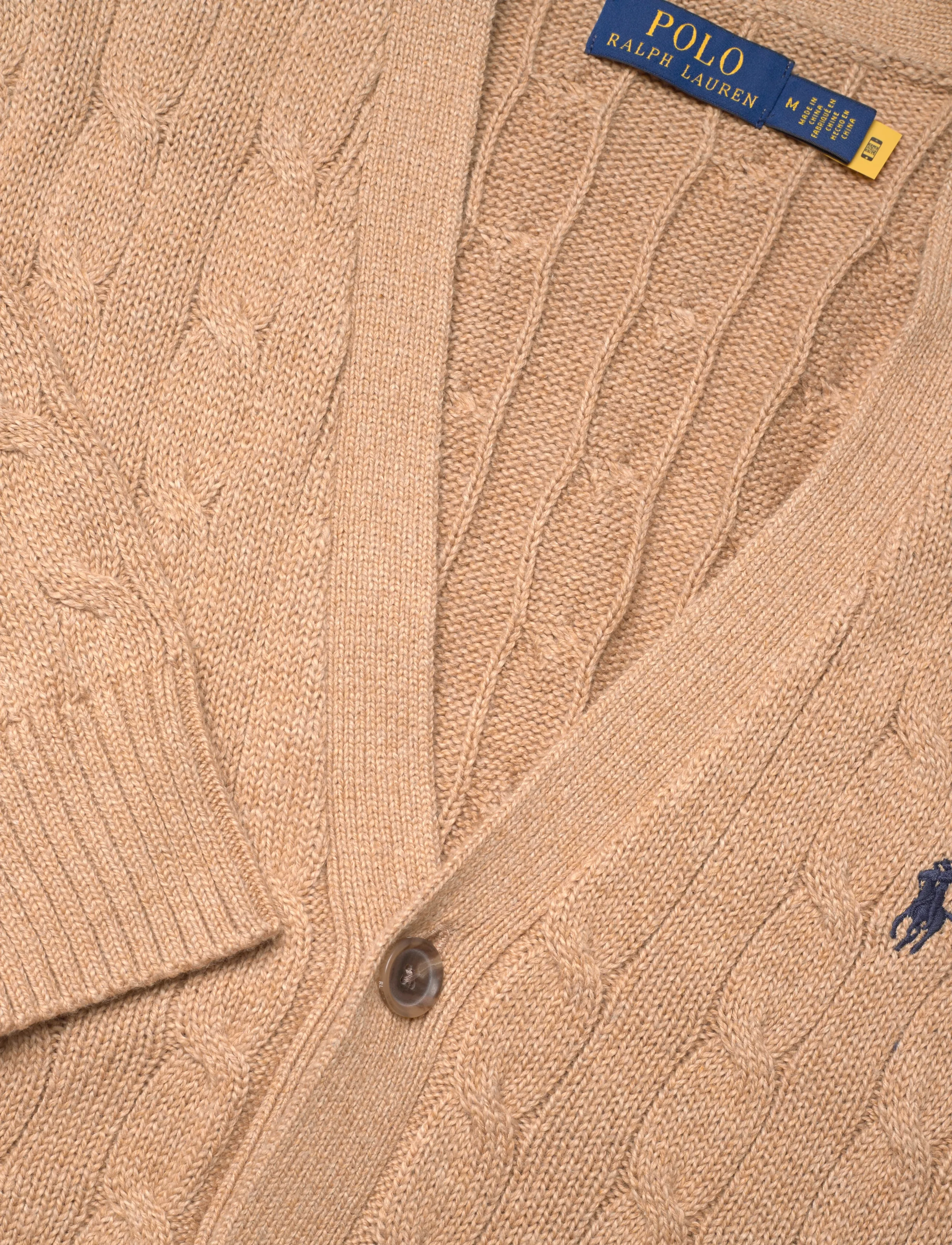Polo Ralph Lauren - Cable-Knit Cotton Cardigan - cardigans - camel melange - 2