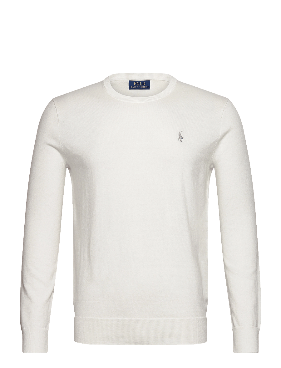 Polo Ralph Lauren - Slim Fit Textured Cotton Sweater - rundhalsad - deckwash white - 1