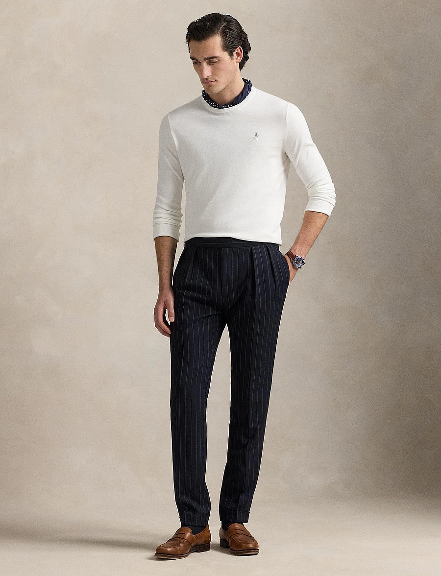 Polo Ralph Lauren - Slim Fit Textured Cotton Sweater - rundhalsad - deckwash white - 3