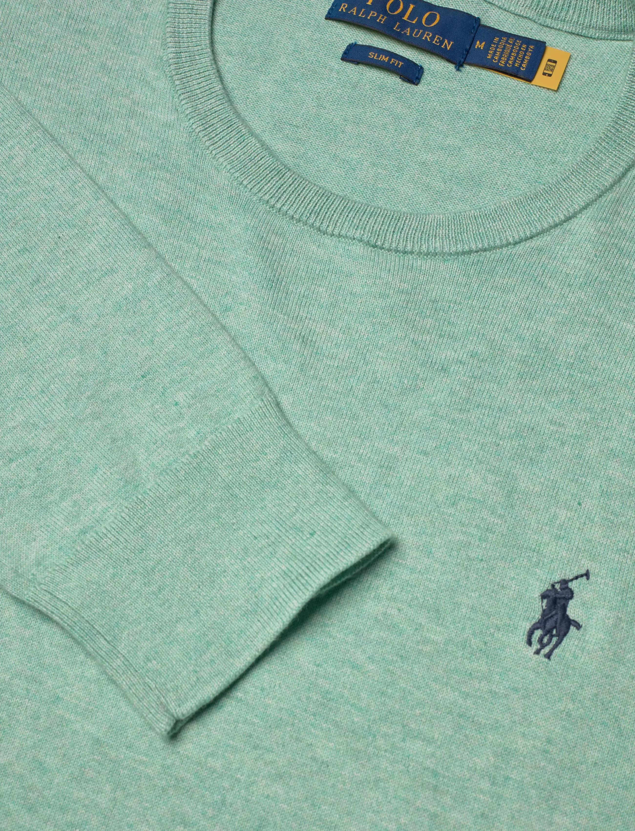 Polo Ralph Lauren - 32/3 COTTON-LSL-PLO - kringlótt hálsmál  - green swallow hea - 4