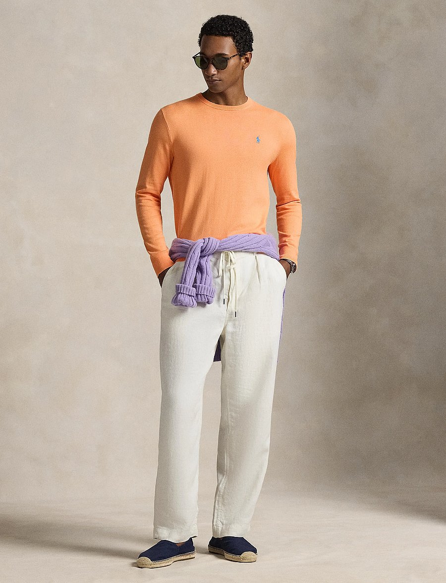 Polo Ralph Lauren - Slim Fit Textured Cotton Sweater - round necks - poppy - 0