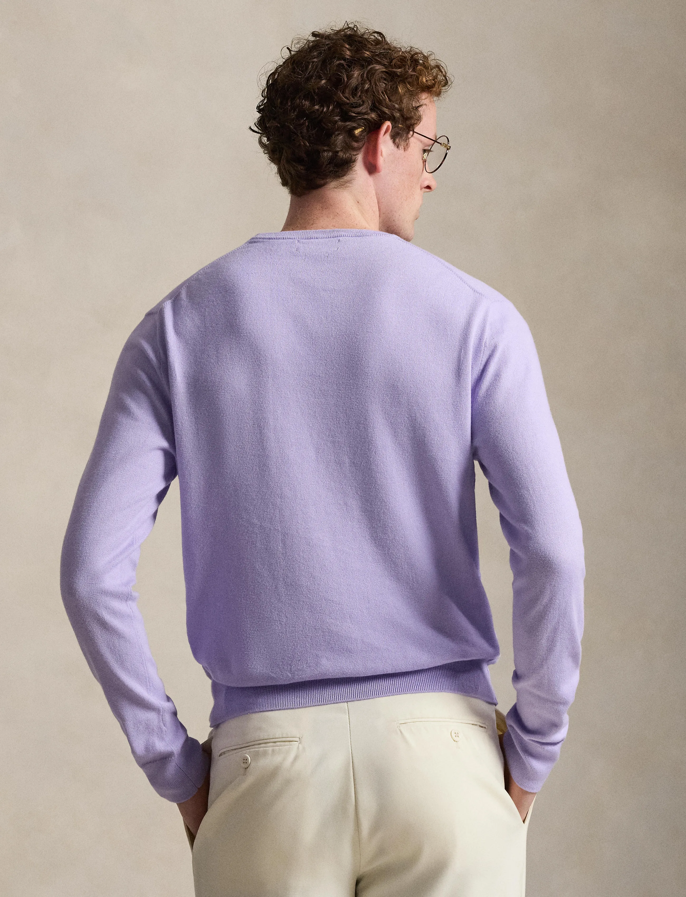 Polo Ralph Lauren - Slim Fit Textured Cotton Sweater - rundhals - powder purple - 3