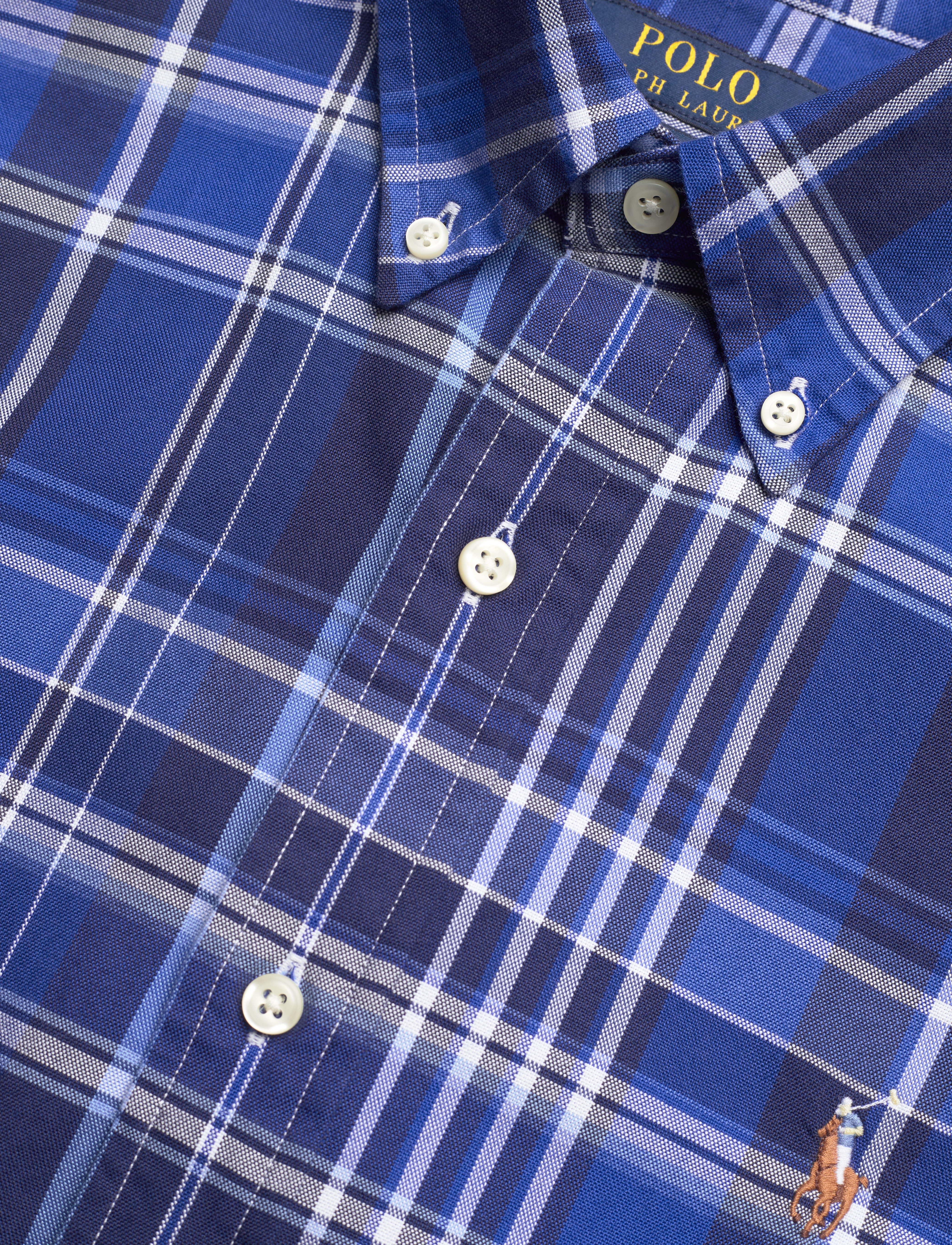 Polo Ralph Lauren - Custom Fit Plaid Oxford Shirt - 6271 blue multi - 3