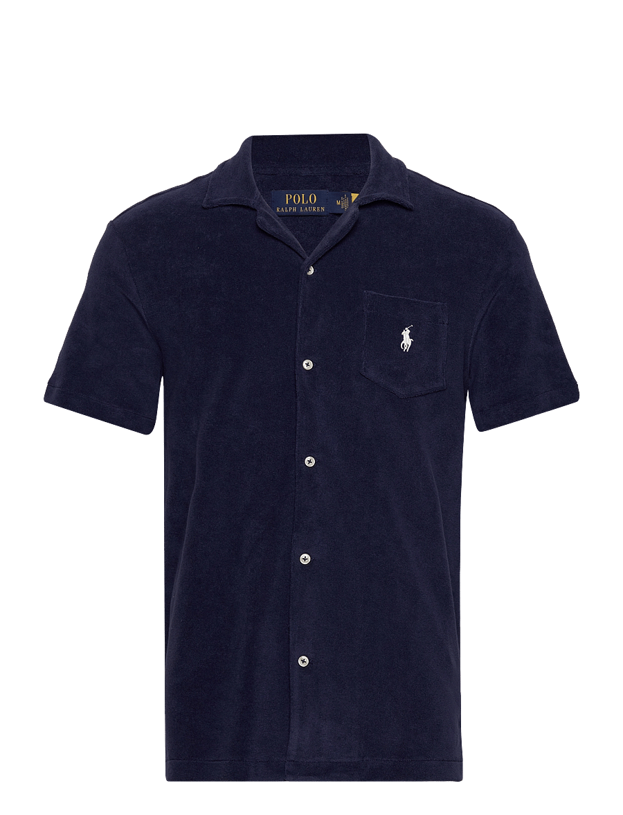 Polo Ralph Lauren - Terry Camp Shirt - kortærmede skjorter - newport navy - 1