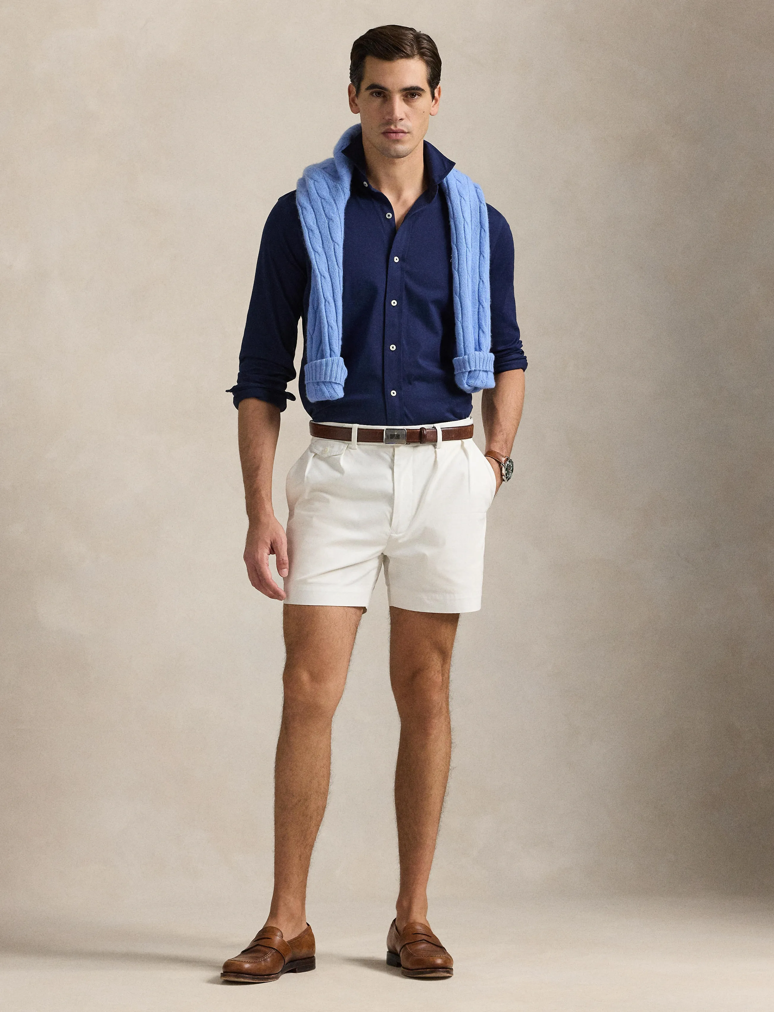 Polo Ralph Lauren - Jersey Spread-Collar Shirt - ikdienas krekli - cruise navy/c1730 - 0
