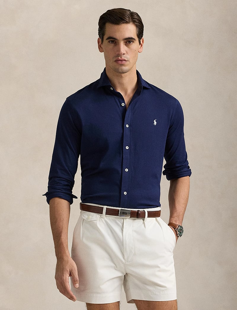Polo Ralph Lauren - Jersey Spread-Collar Shirt - casual shirts - cruise navy/c1730 - 4