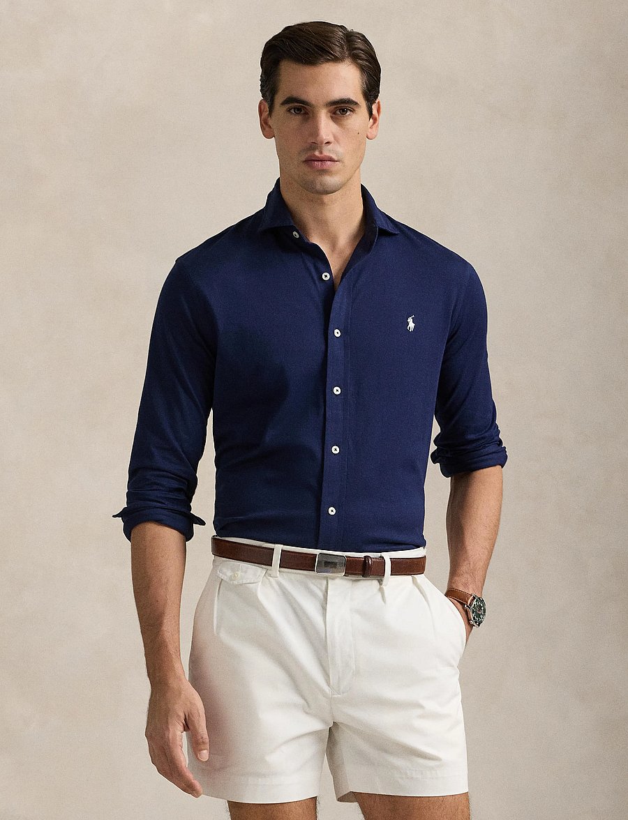Polo Ralph Lauren - Jersey Spread-Collar Shirt - ikdienas krekli - cruise navy/c1730 - 4