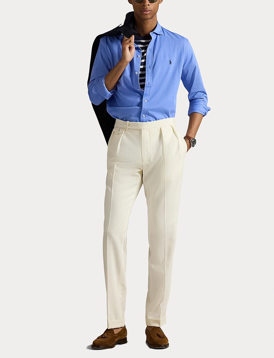 Polo Ralph Lauren - Jersey Spread-Collar Shirt - chemises décontractées - harbor island blu - 4