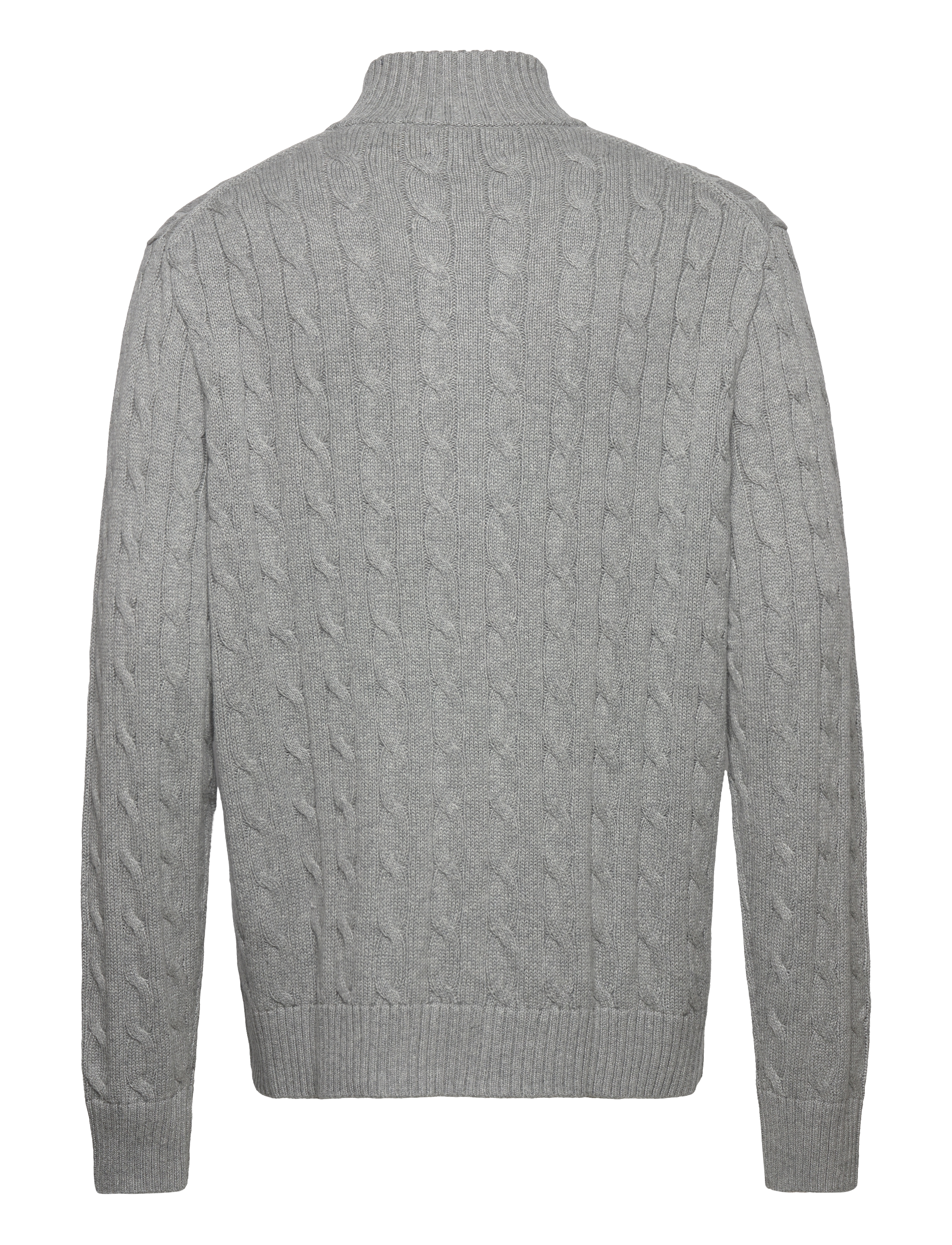 Polo Ralph Lauren - Cable-Knit Cotton Full-Zip Sweater - fawn grey heather - 2