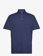 Classic Fit Cotton-Linen Polo Shirt - LIGHT NAVY