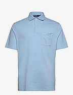 Classic Fit Cotton-Linen Polo Shirt - POWDER BLUE