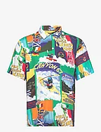 Classic Fit Printed Poplin Camp Shirt - 5956 KAYAK EXPEDI