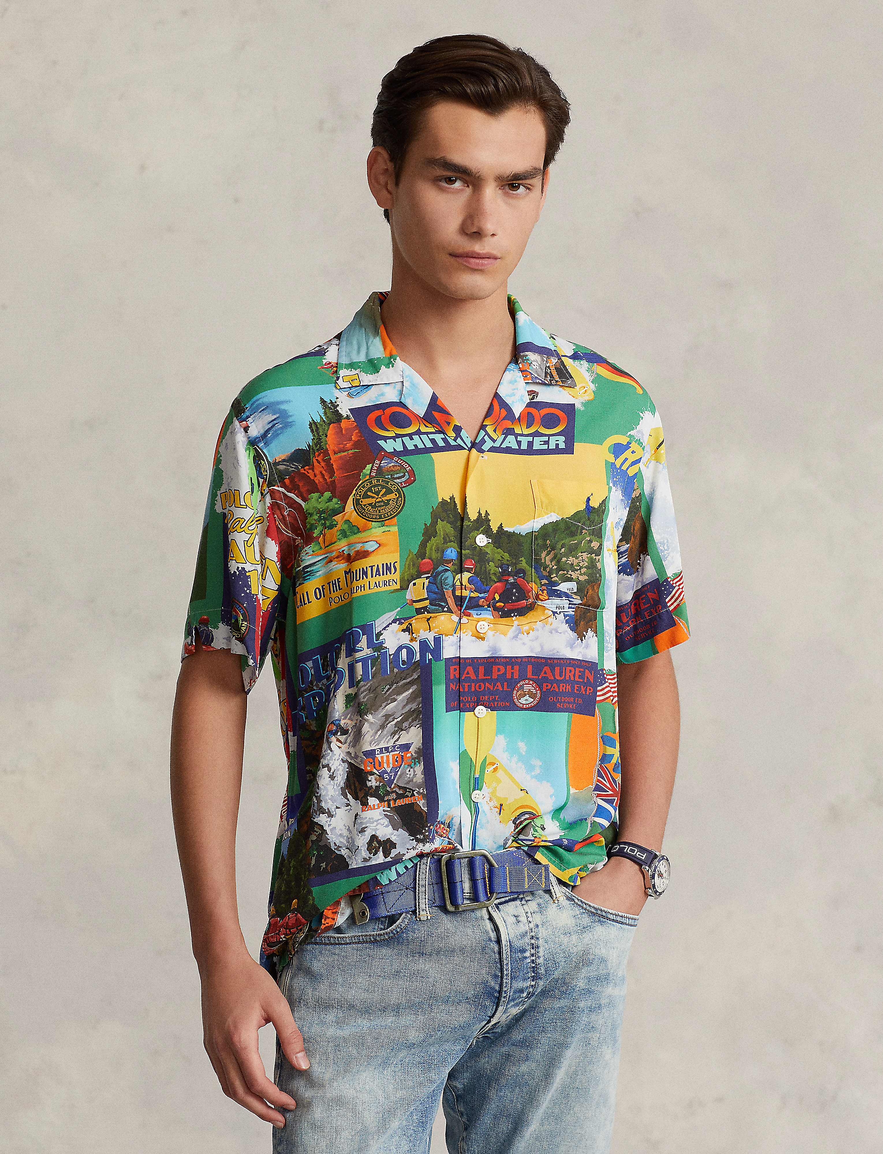Polo Ralph Lauren - Classic Fit Printed Poplin Camp Shirt - 5956 kayak expedi - 2