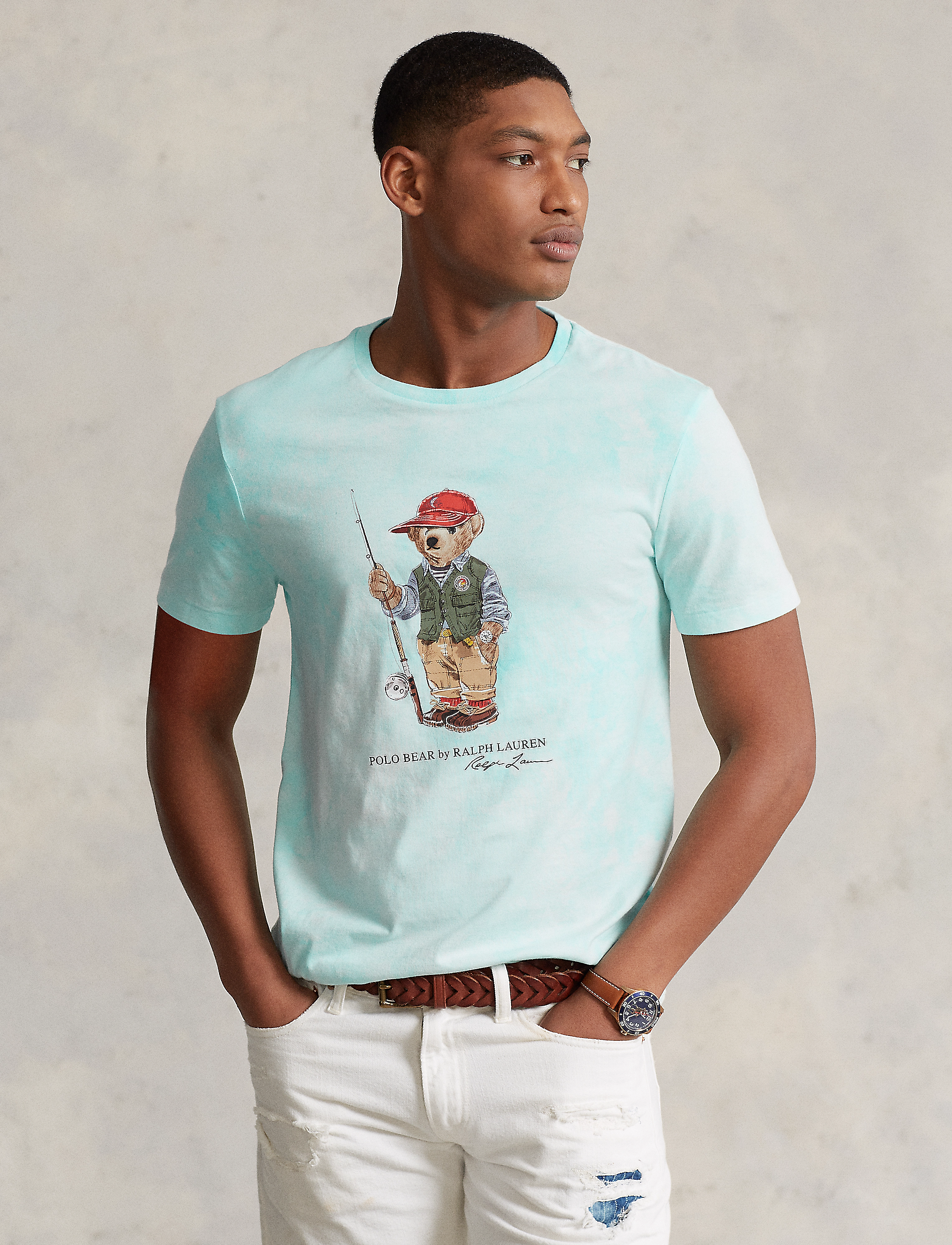 Polo Ralph Lauren - Custom Slim Polo Bear Tie-Dye T-Shirt - sp23 islnd aq cld - 2
