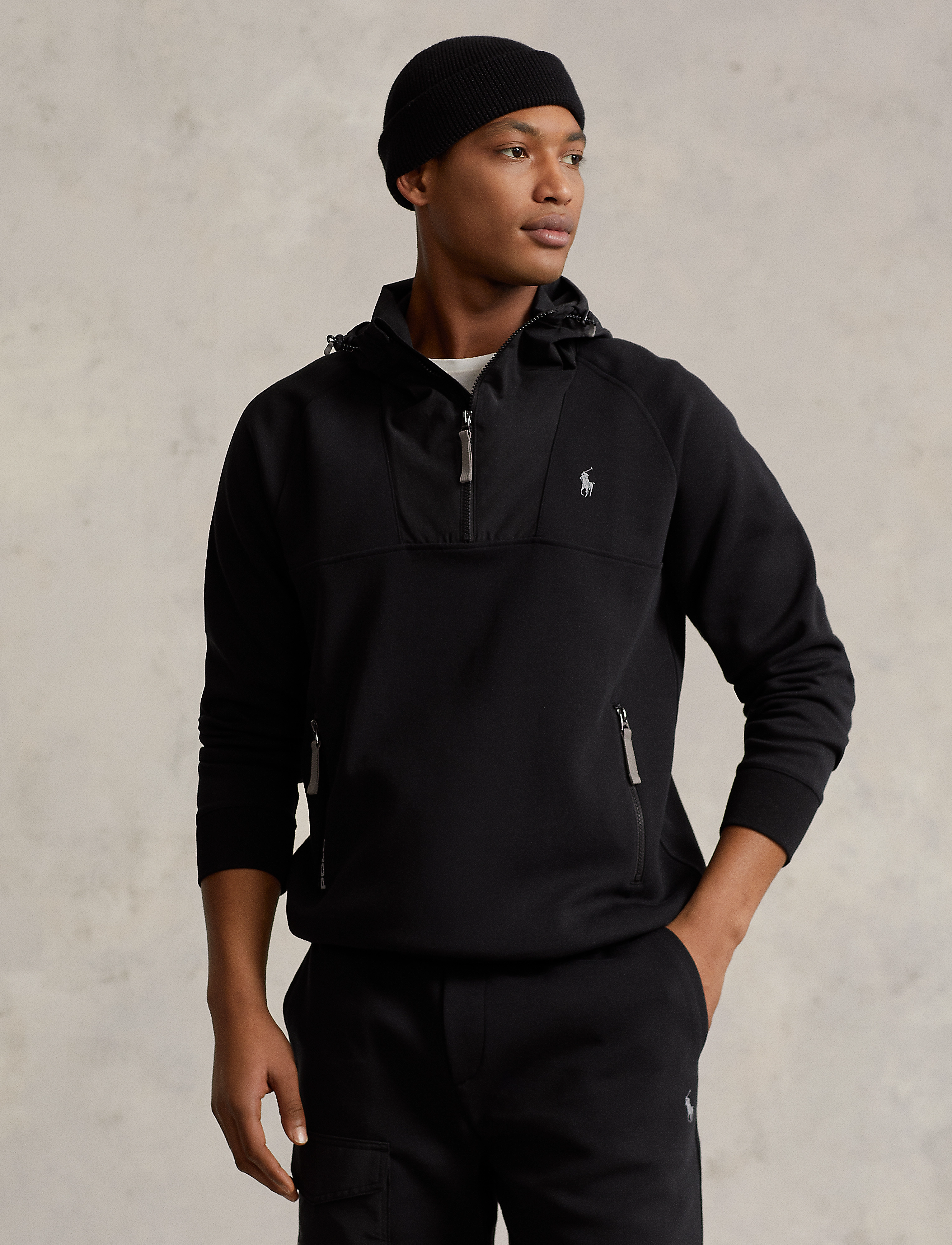 Polo Ralph Lauren - 30/1 DOUBLE KNT CVS-LSL-SWS - polo black - 2