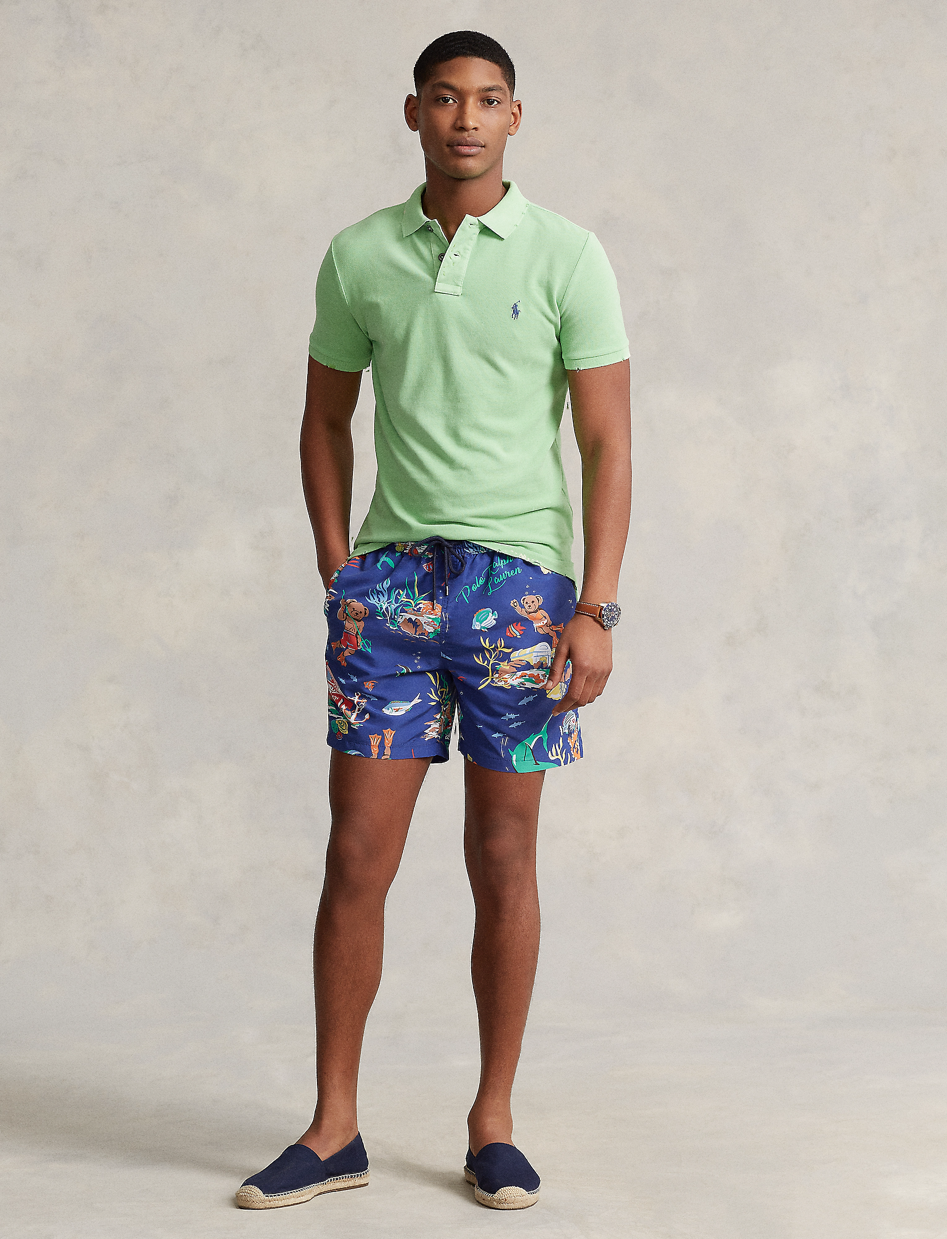 Polo Ralph Lauren - 5.75-Inch Traveler Polo Bear Swim Trunk - leagues below - 2