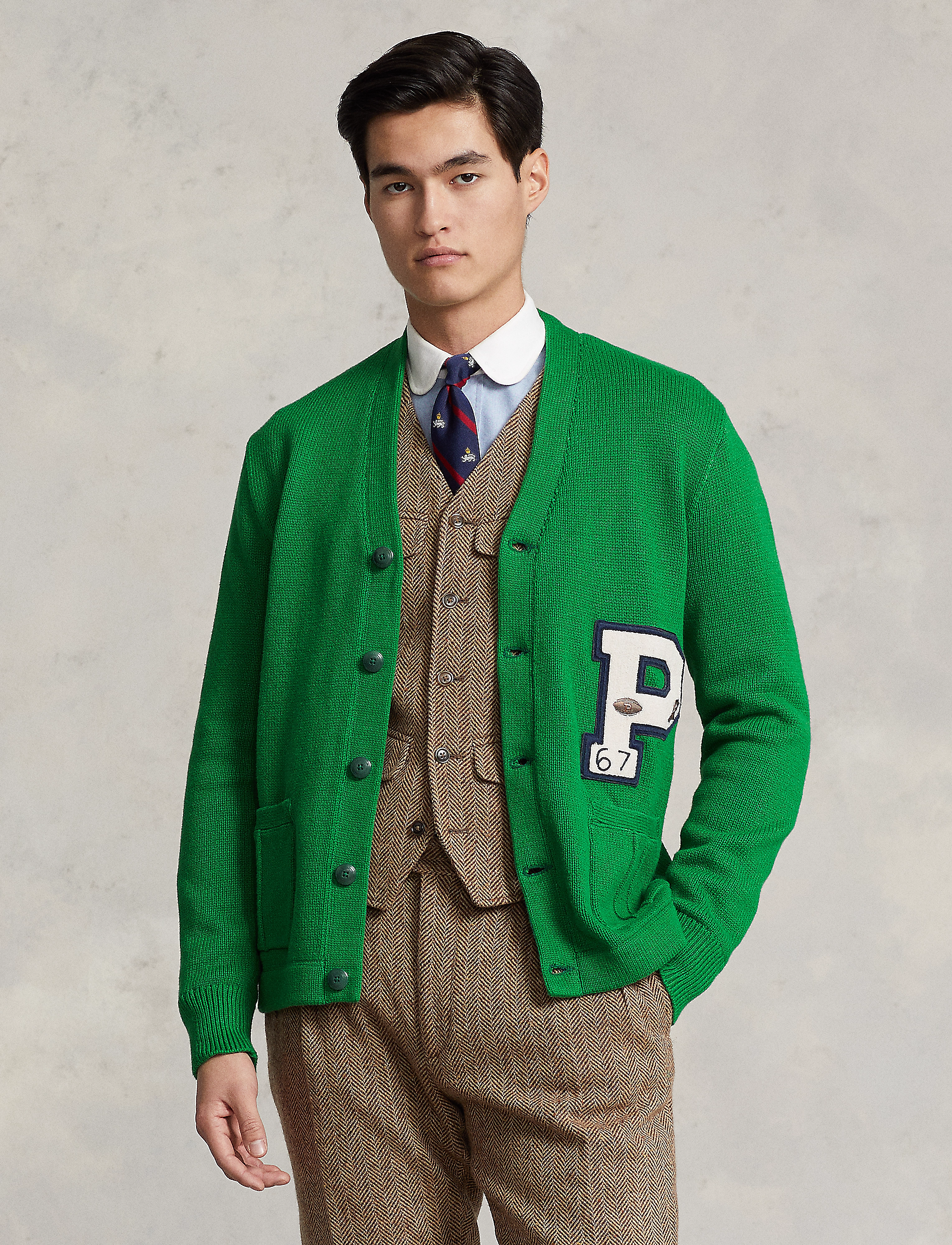 Polo Ralph Lauren - Cotton Letterman Cardigan - new forest multi - 2
