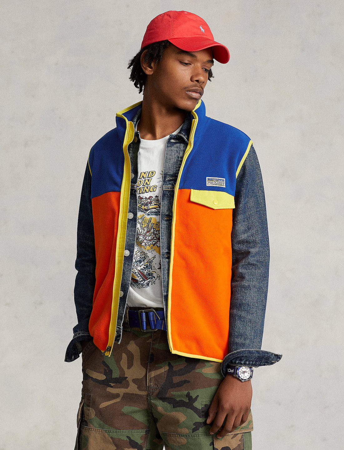 Polo Ralph Lauren Color blocked Brushed Fleece Vest 99.50