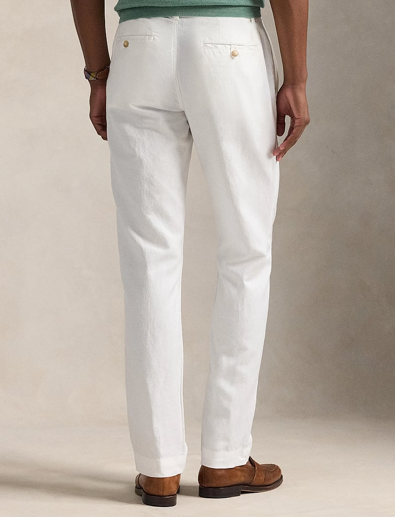 Polo Ralph Lauren - Straight Fit Linen-Cotton Pant - linnebyxor - deckwash white - 2
