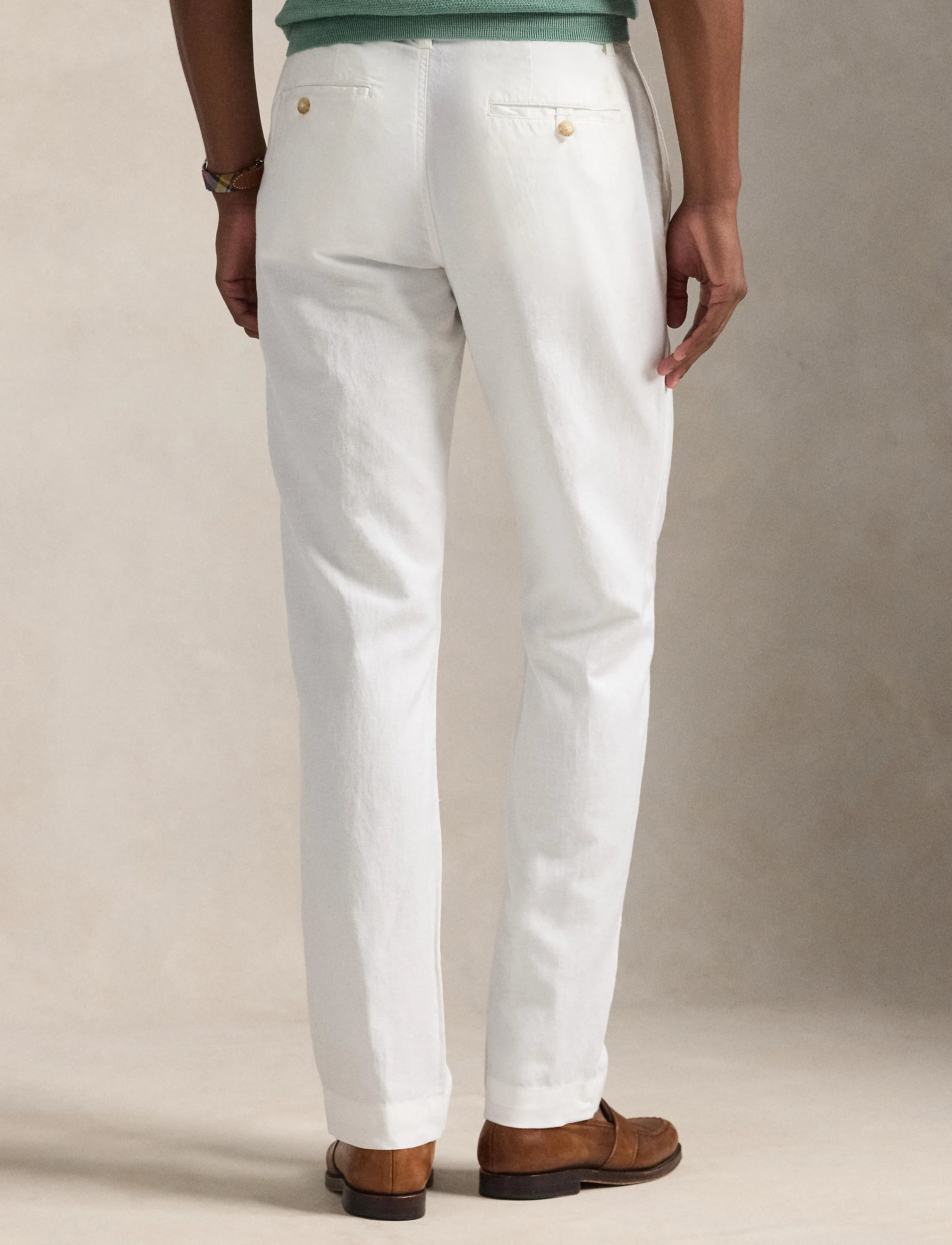 Polo Ralph Lauren - Straight Fit Linen-Cotton Pant - deckwash white - 2