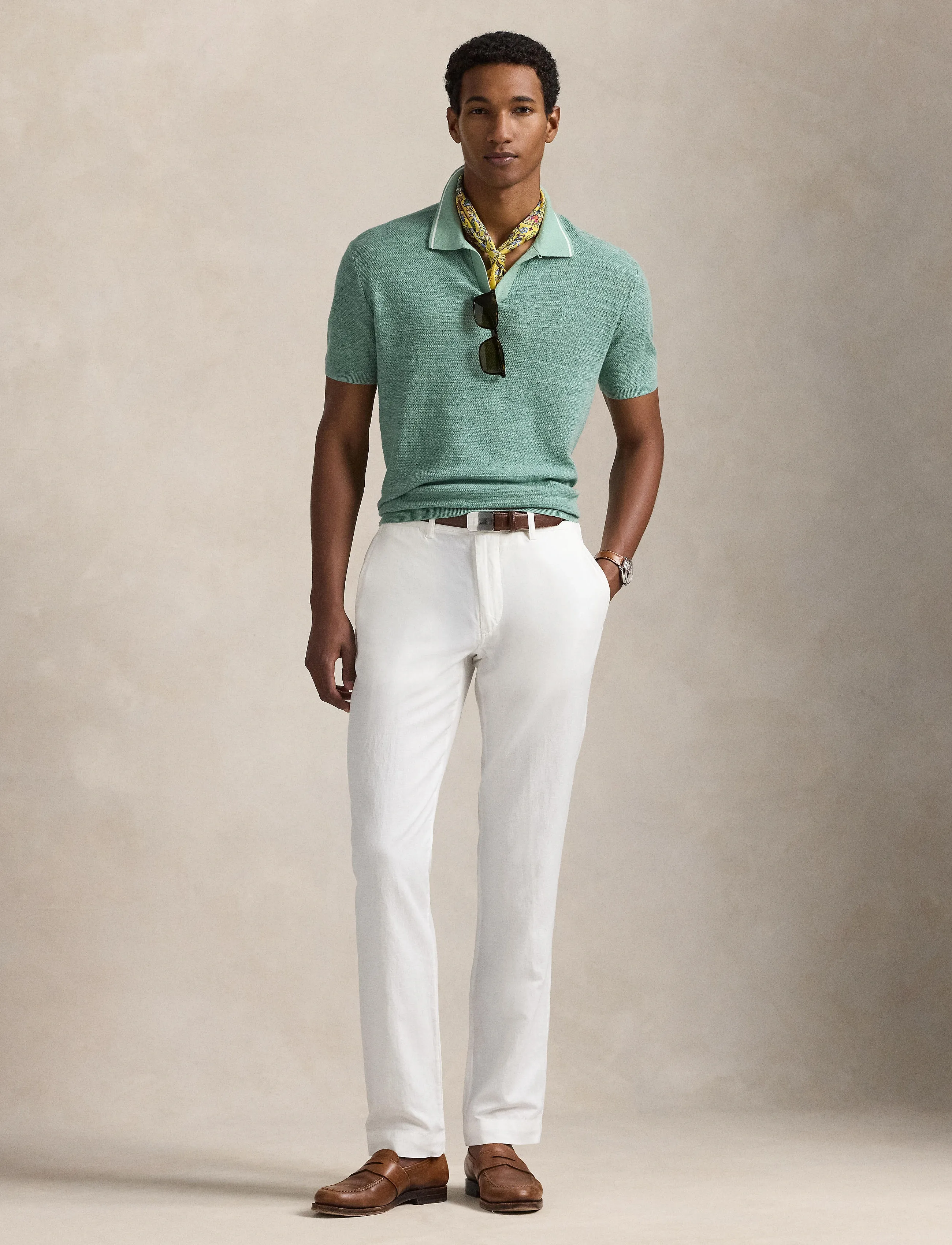 Polo Ralph Lauren - Straight Fit Linen-Cotton Pant - deckwash white - 3