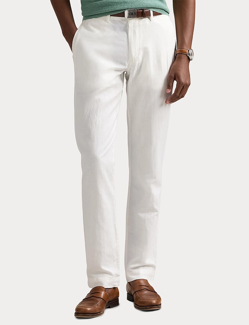 Polo Ralph Lauren - Straight Fit Linen-Cotton Pant - linnebyxor - deckwash white - 5