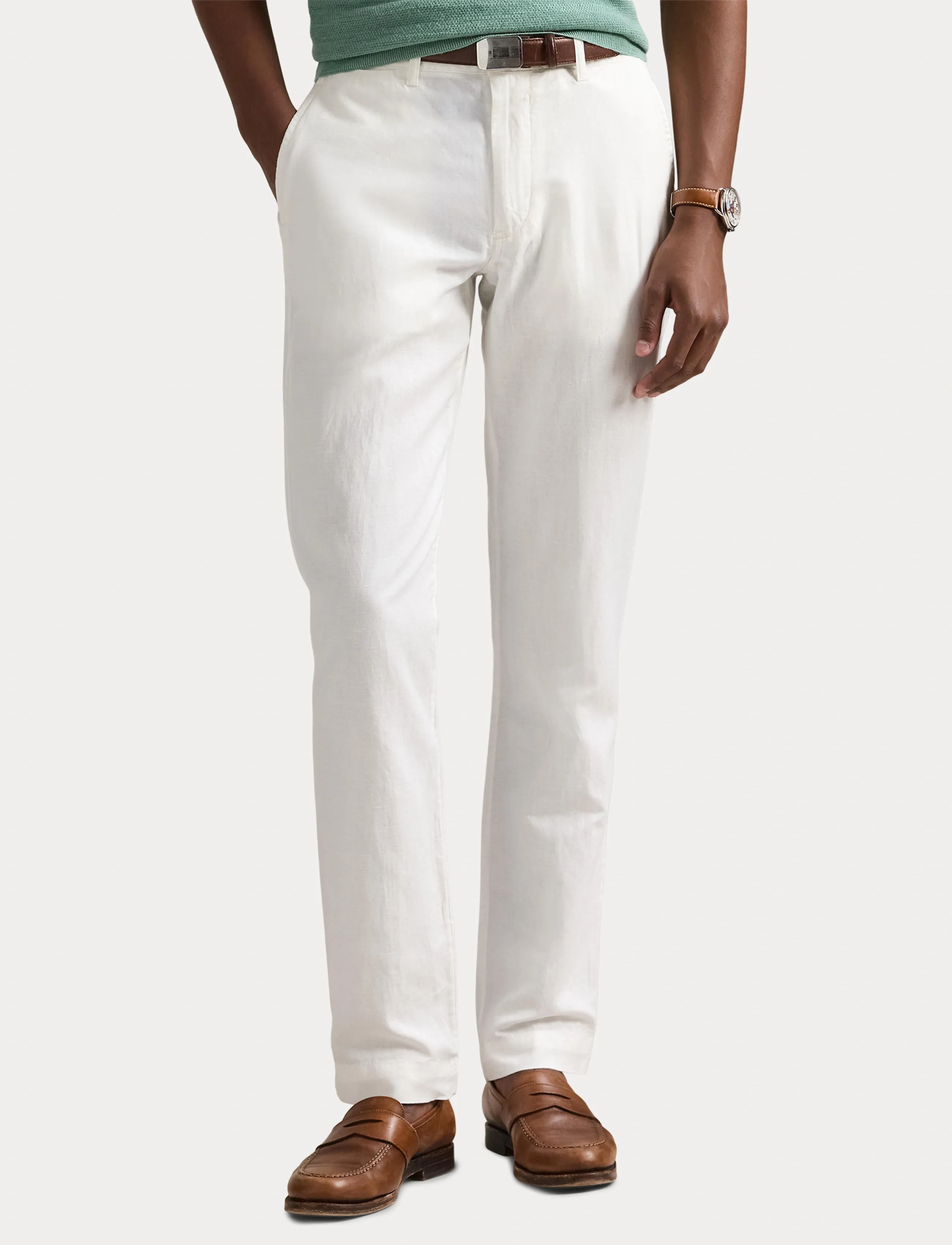 Polo Ralph Lauren - Straight Fit Linen-Cotton Pant - deckwash white - 5