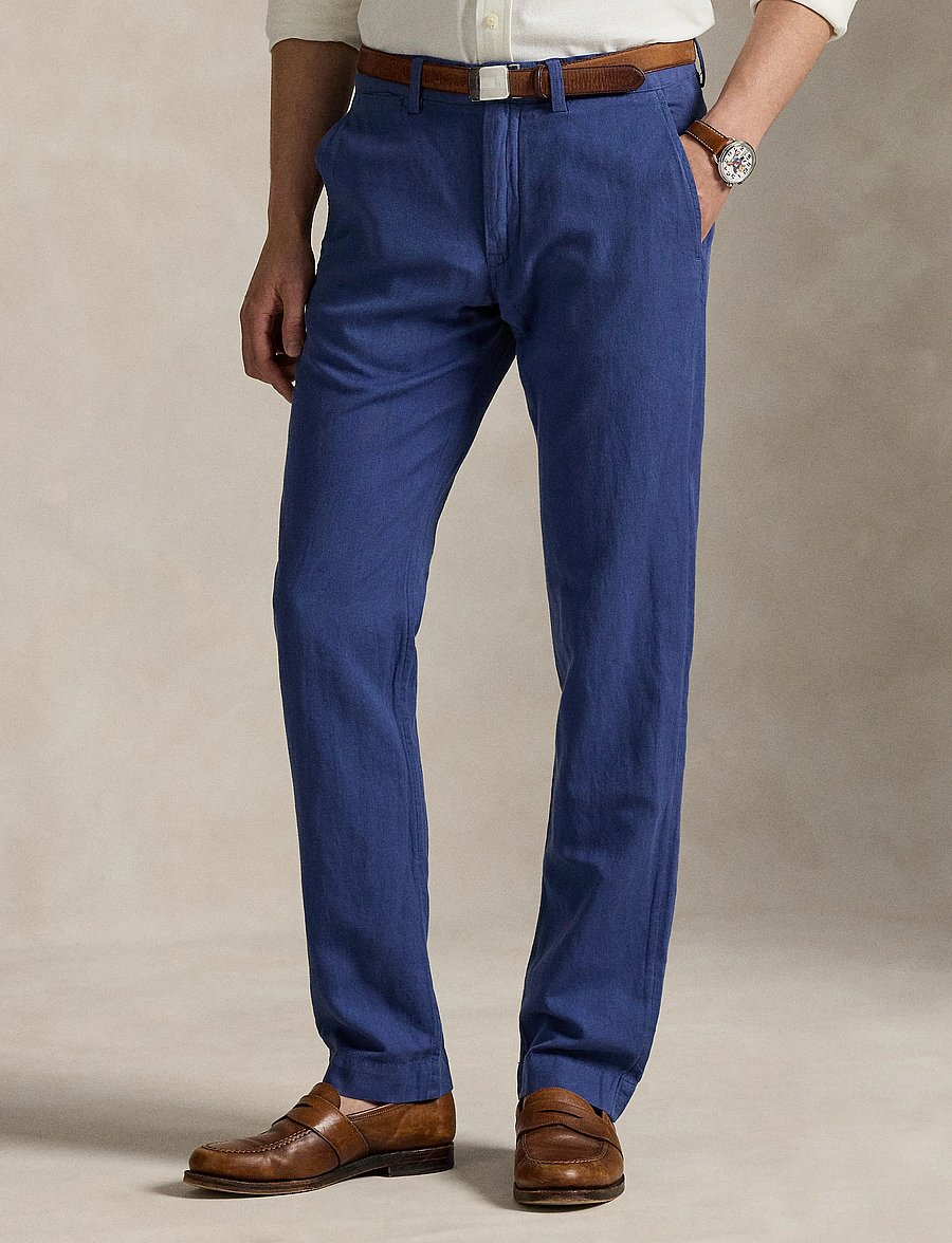 Polo Ralph Lauren - Straight Fit Linen-Cotton Pant - linbukser - old royal - 0