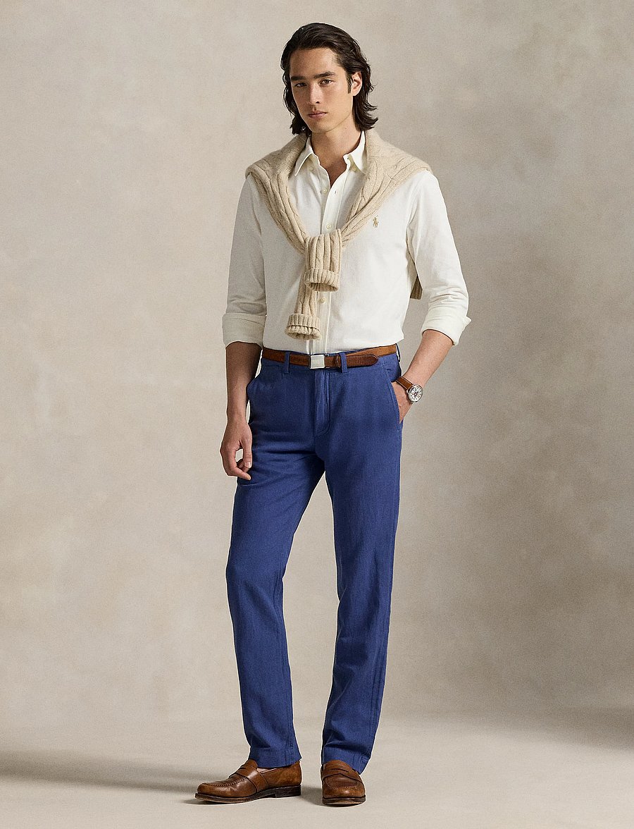 Polo Ralph Lauren - Straight Fit Linen-Cotton Pant - linbukser - old royal - 3