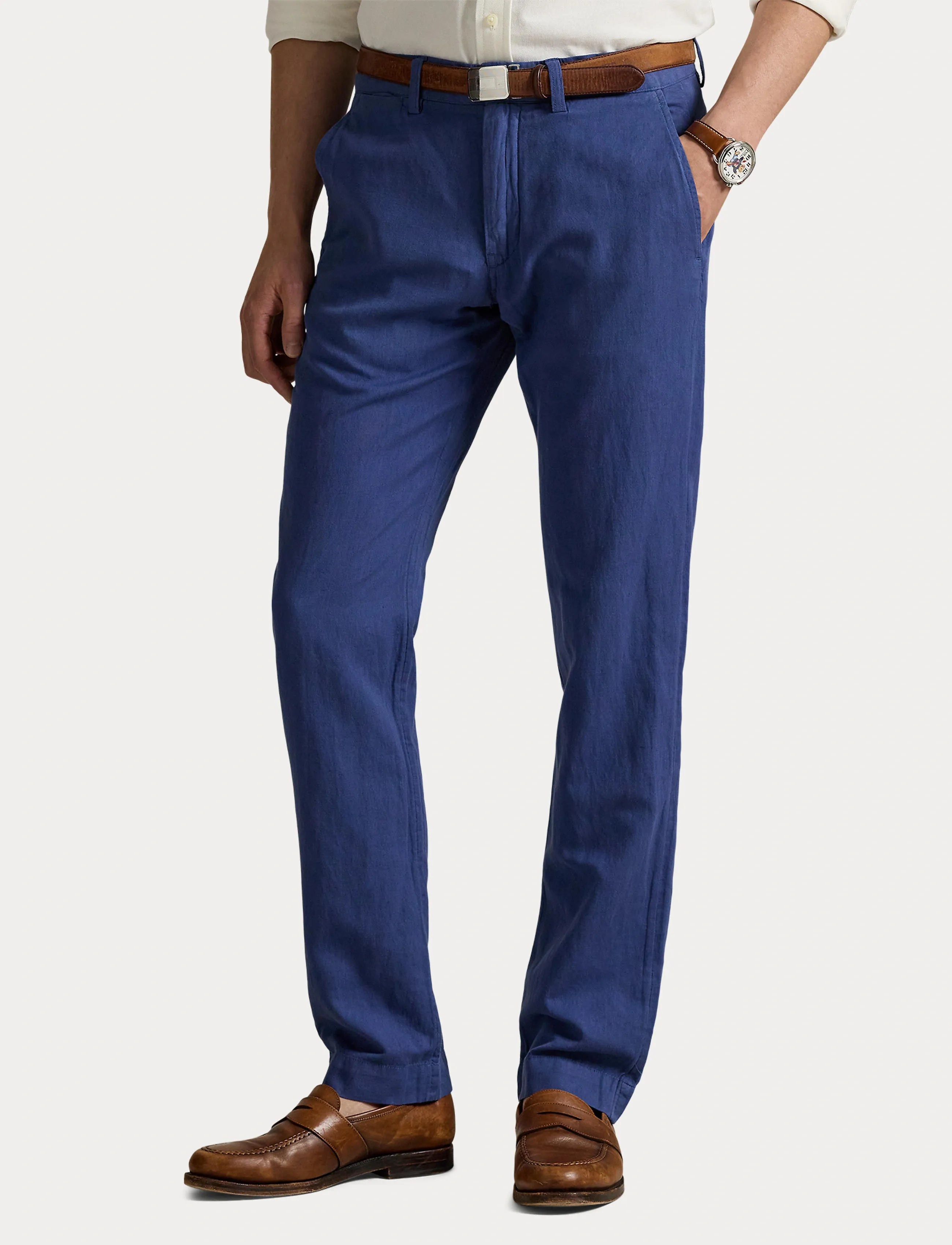 Polo Ralph Lauren - Straight Fit Linen-Cotton Pant - linbukser - old royal - 5